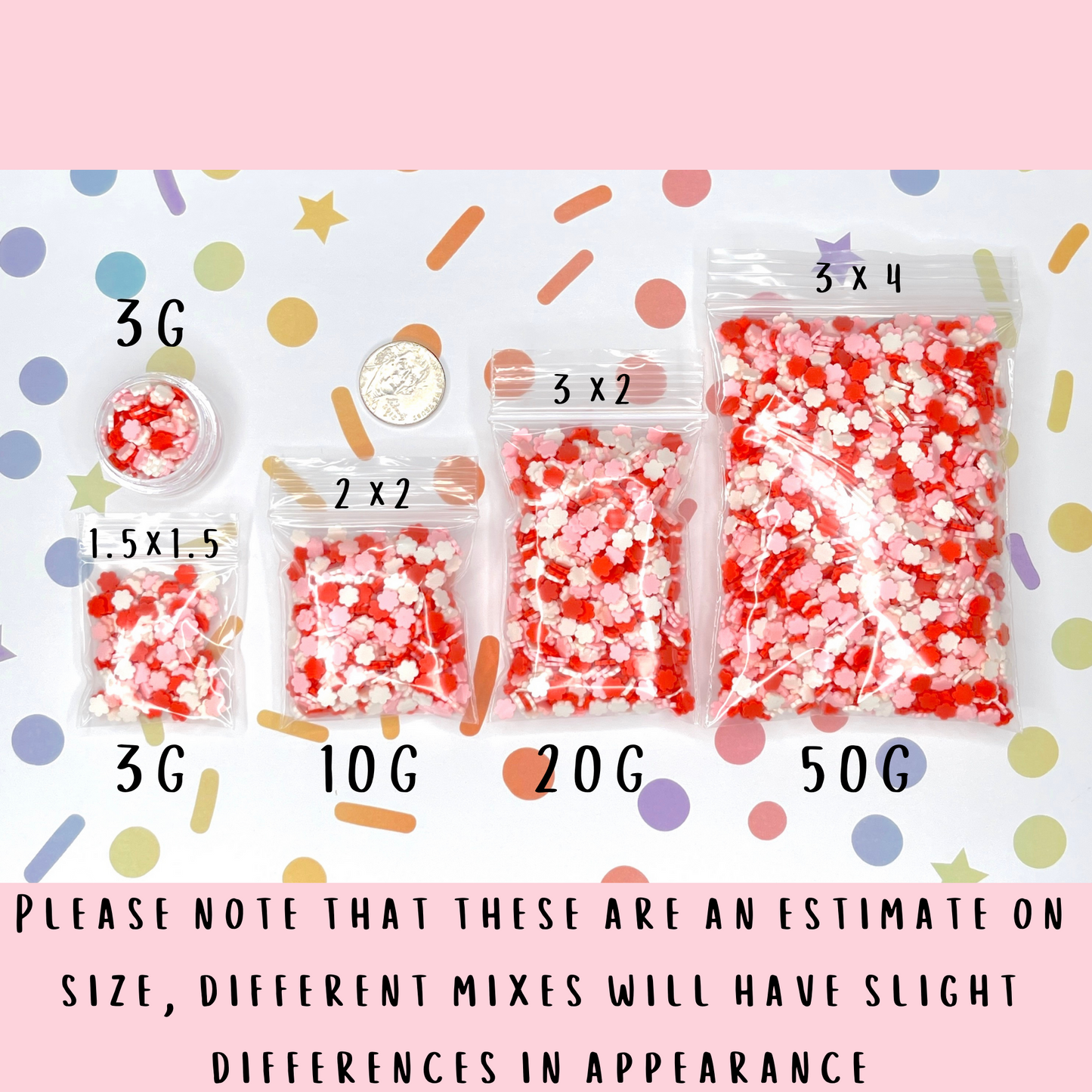 FAKE Lady Bug Cloud, Sky and Animal Polymer Clay Sprinkle Mix (NOT EDIBLE) D9-07