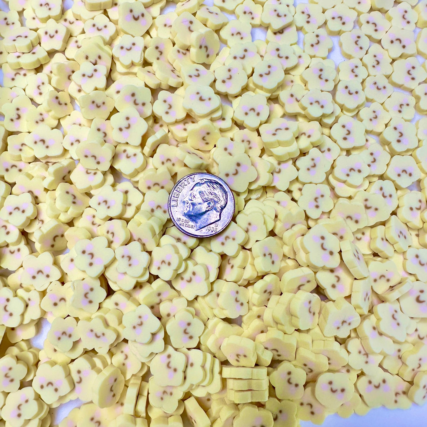 FAKE 5MM/10MM Smiling Yellow Star Polymer Clay Sprinkle (NOT EDIBLE) D18-29/34