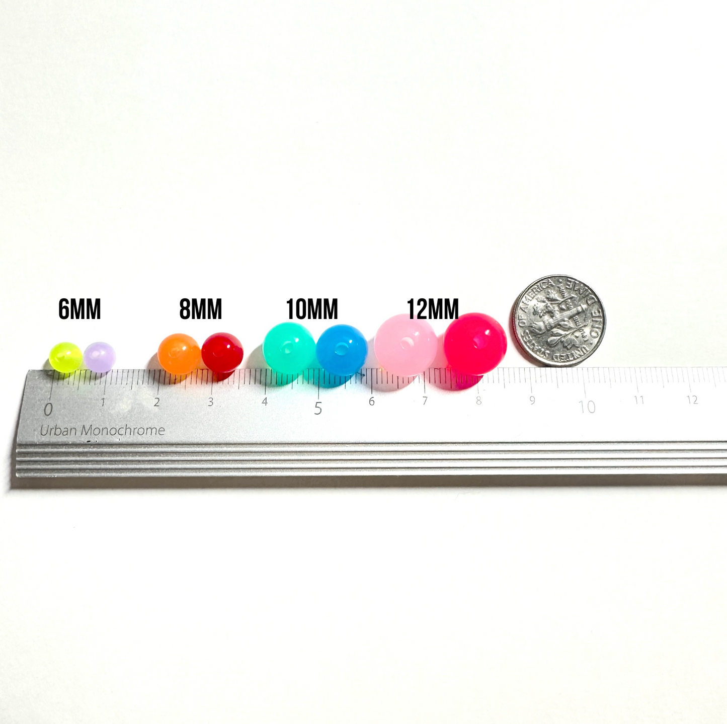 6MM/8MM Coral Solid Colored Acrylic Round Ball Beads