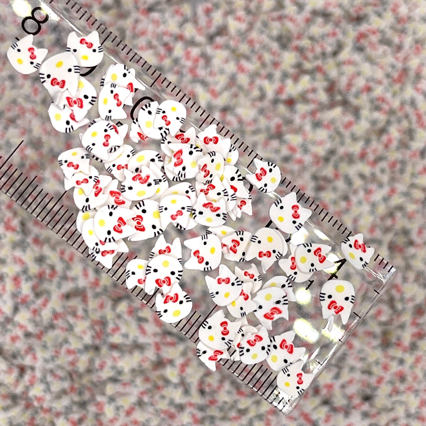 FAKE 5MM White Kitty Bow, Animal Character Polymer Sprinkle (NOT EDIBLE) D29-03