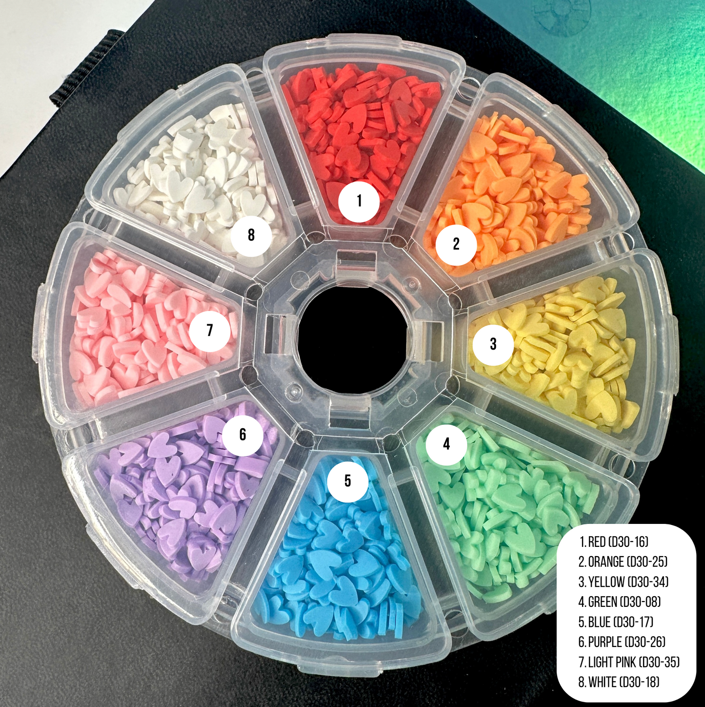Rainbow Hearts Themed Polymer Clay Sprinkle Set/Box
