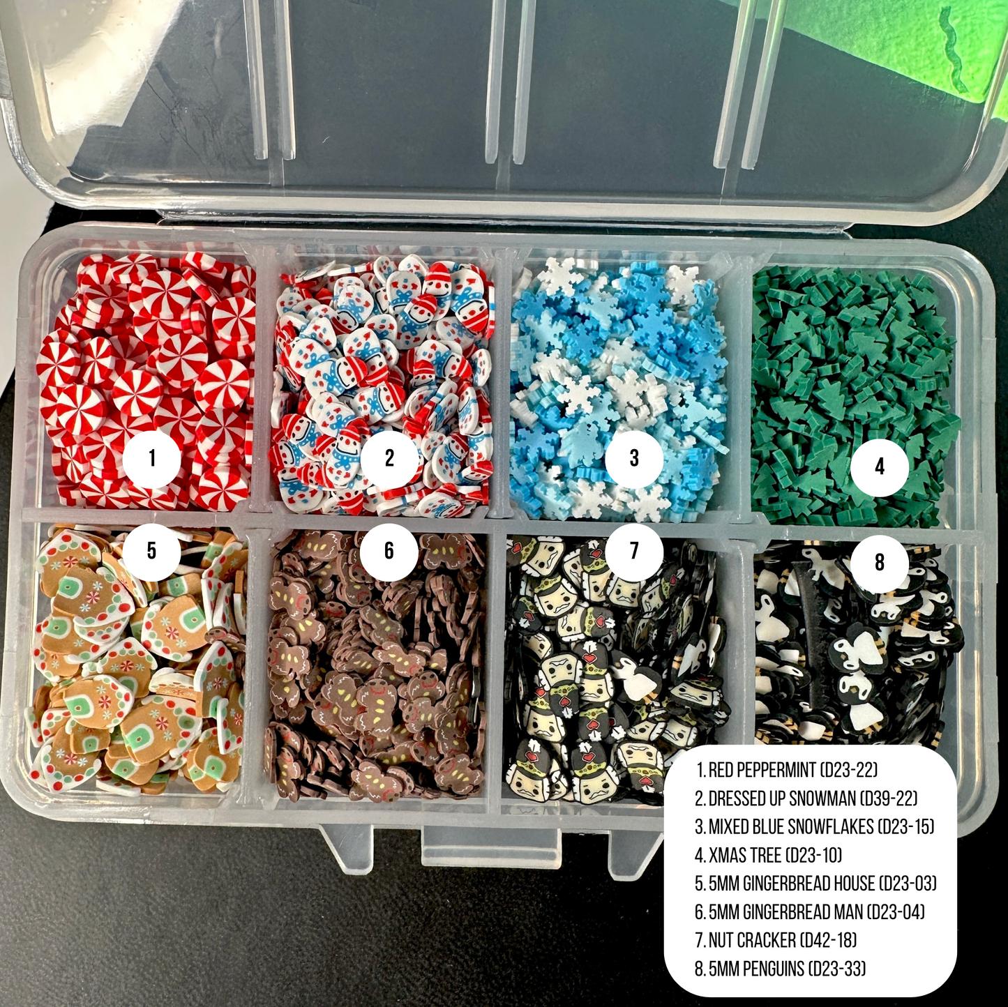 Christmas Themed Polymer Clay Sprinkle Set/Box