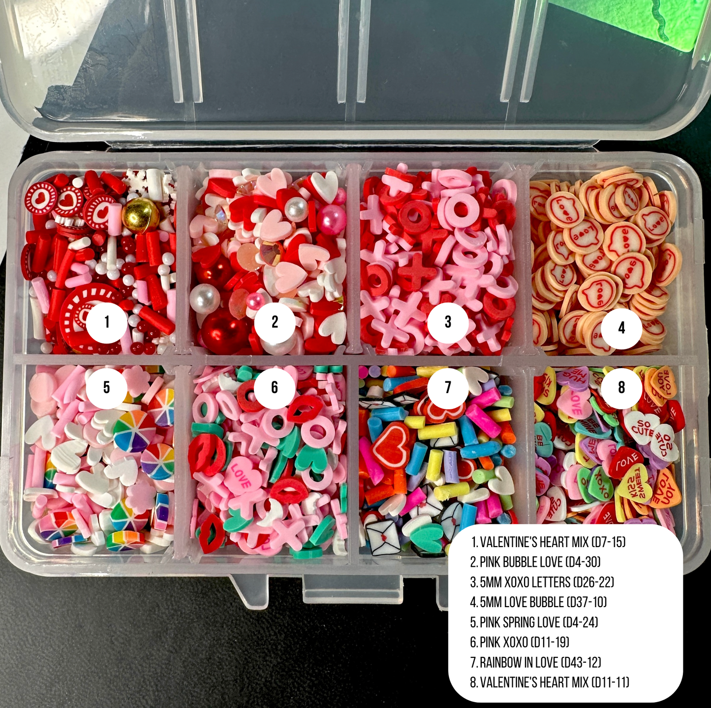 Love, Valentine's Day Themed Polymer Clay Sprinkle Set/Box