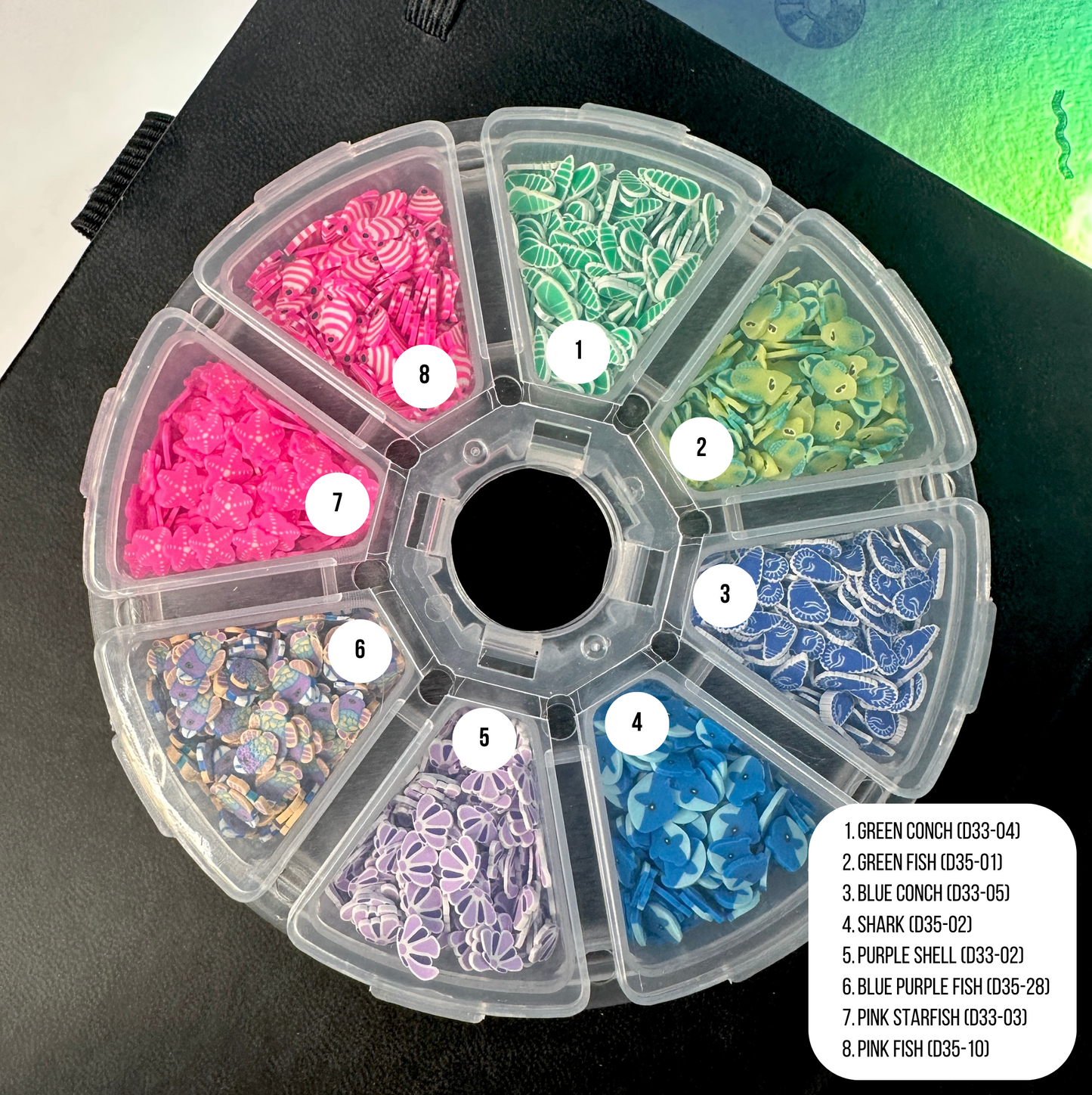 Ocean Life Themed Polymer Clay Sprinkle Set/Box