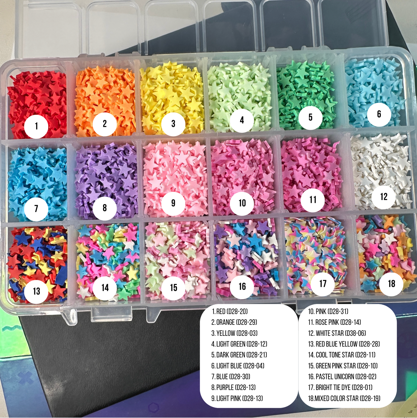 Rainbow Star Polymer Clay Sprinkle Set/Box