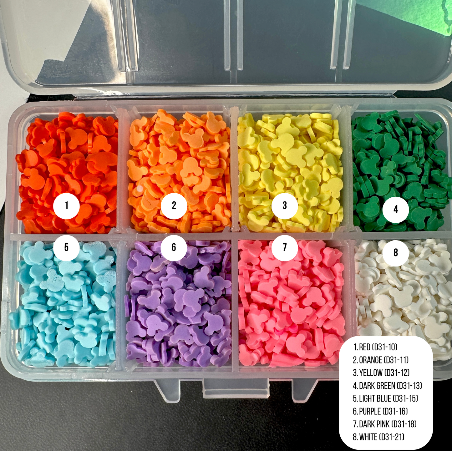 Rainbow Mouse Head, Animal Themed Polymer Clay Sprinkle Set/Box