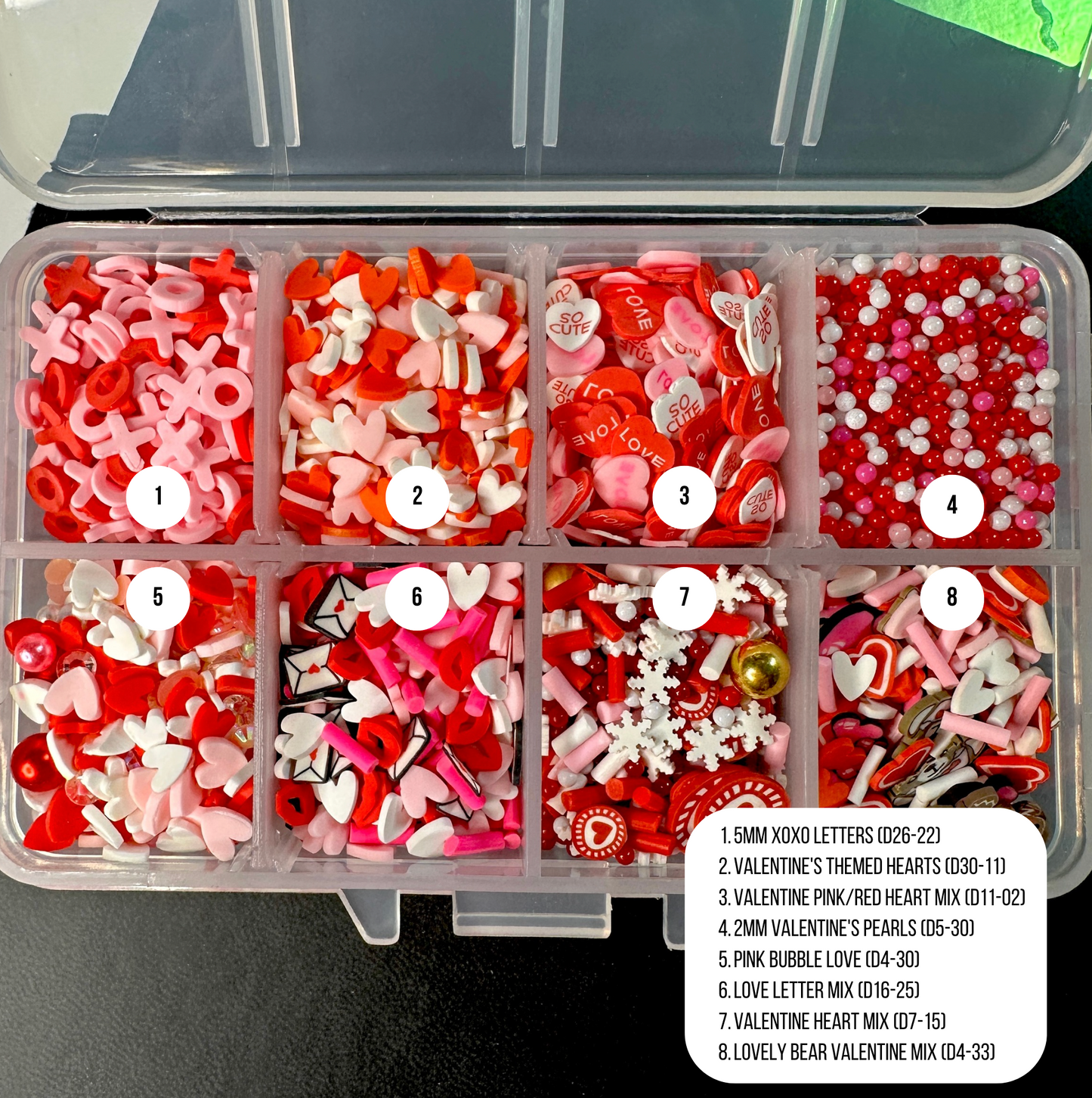Valentine's Day Themed Polymer Clay Sprinkle Set/Box