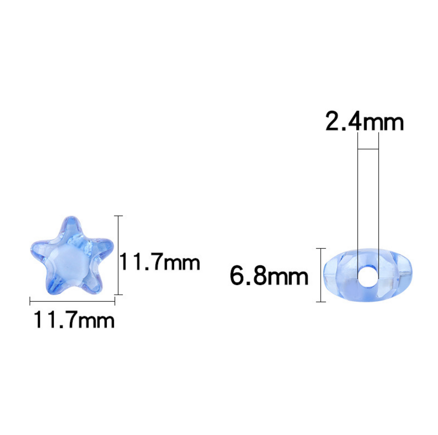 11.7MM Mix Colors Transparent Acrylic Rainbow Star Spacer Beads