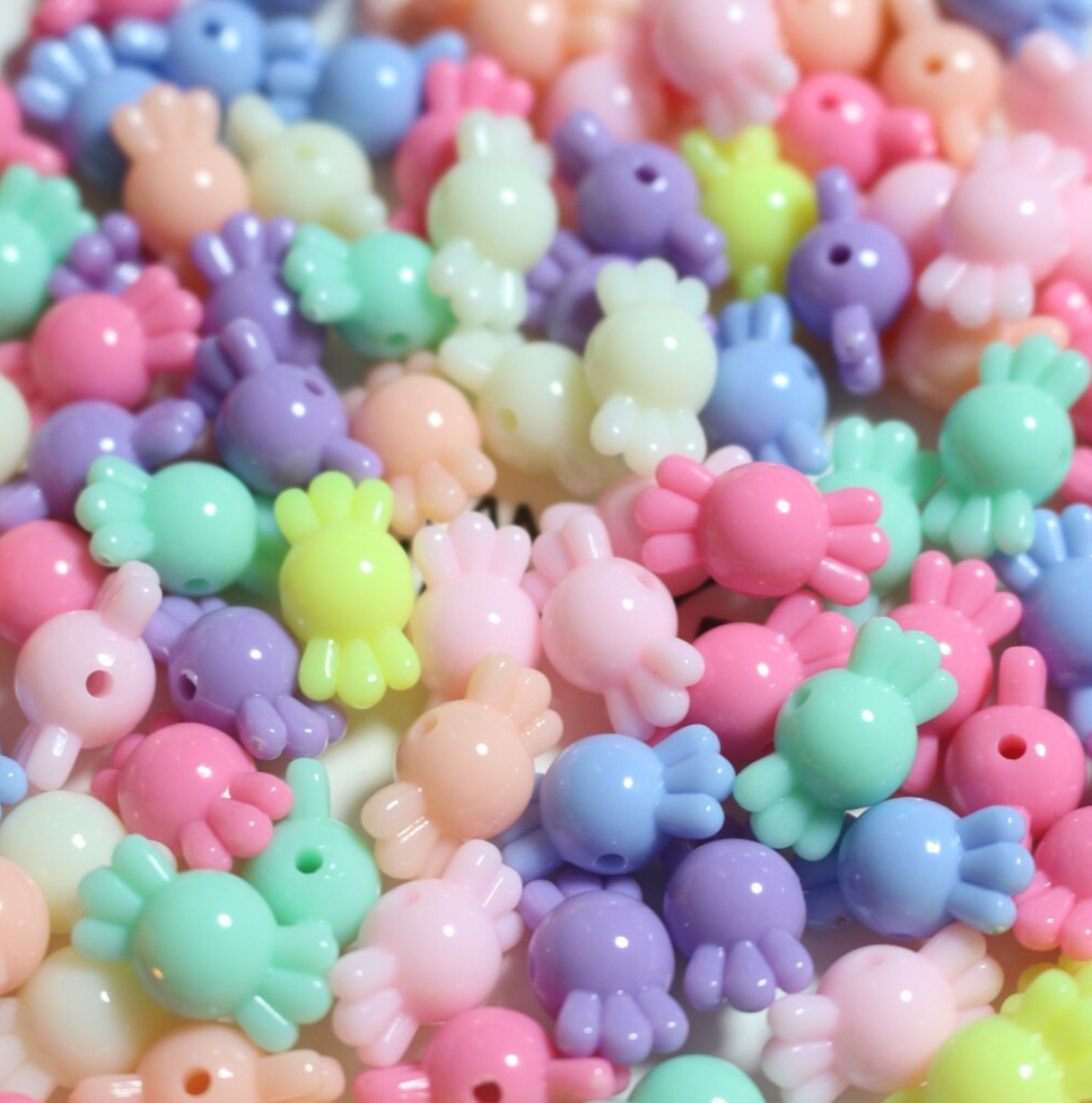 8MM x 14.5MM Mini Rainbow-Colored Wrapped Candy Beads