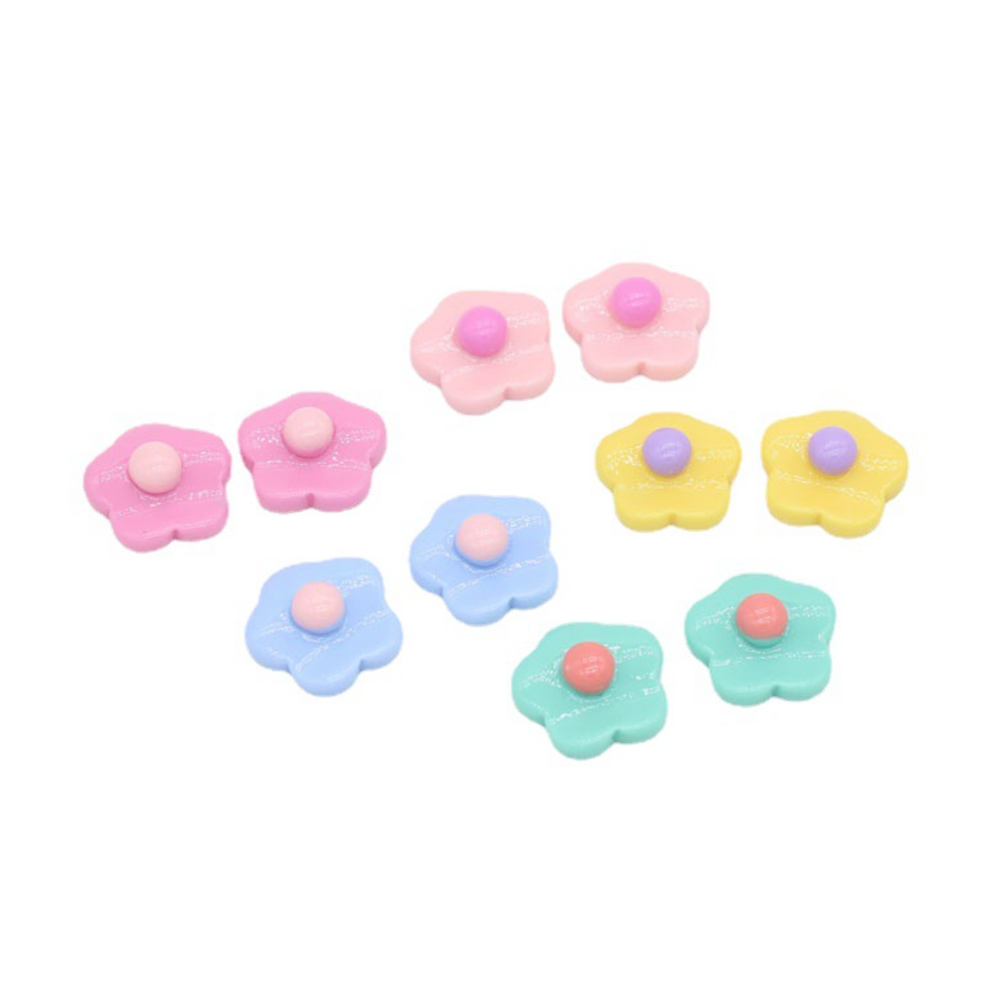 20MM Colorful Flower Themed Cartoon Character Flatback Cabochons
