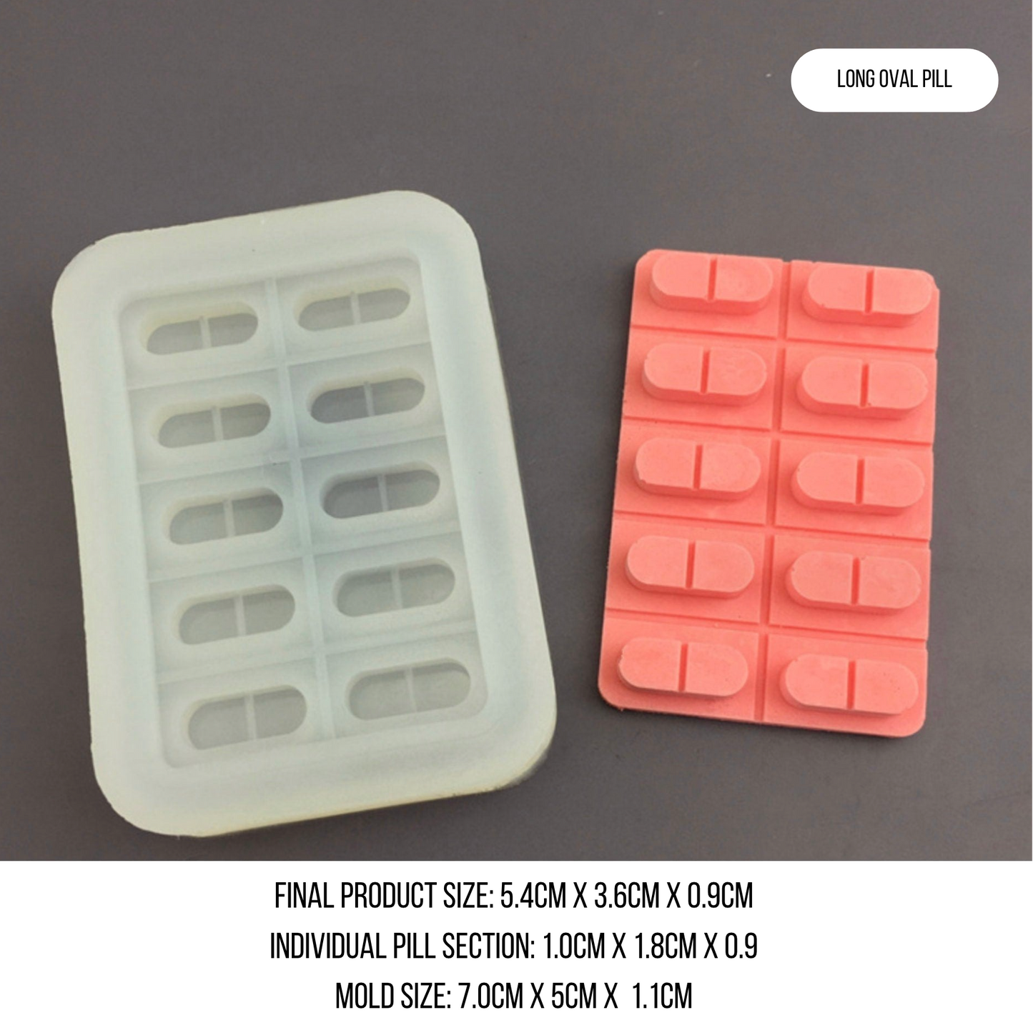 Round Pill Shape, Heart Pill Shape, Oval Pill Shape Medical Themed Silicone Mold