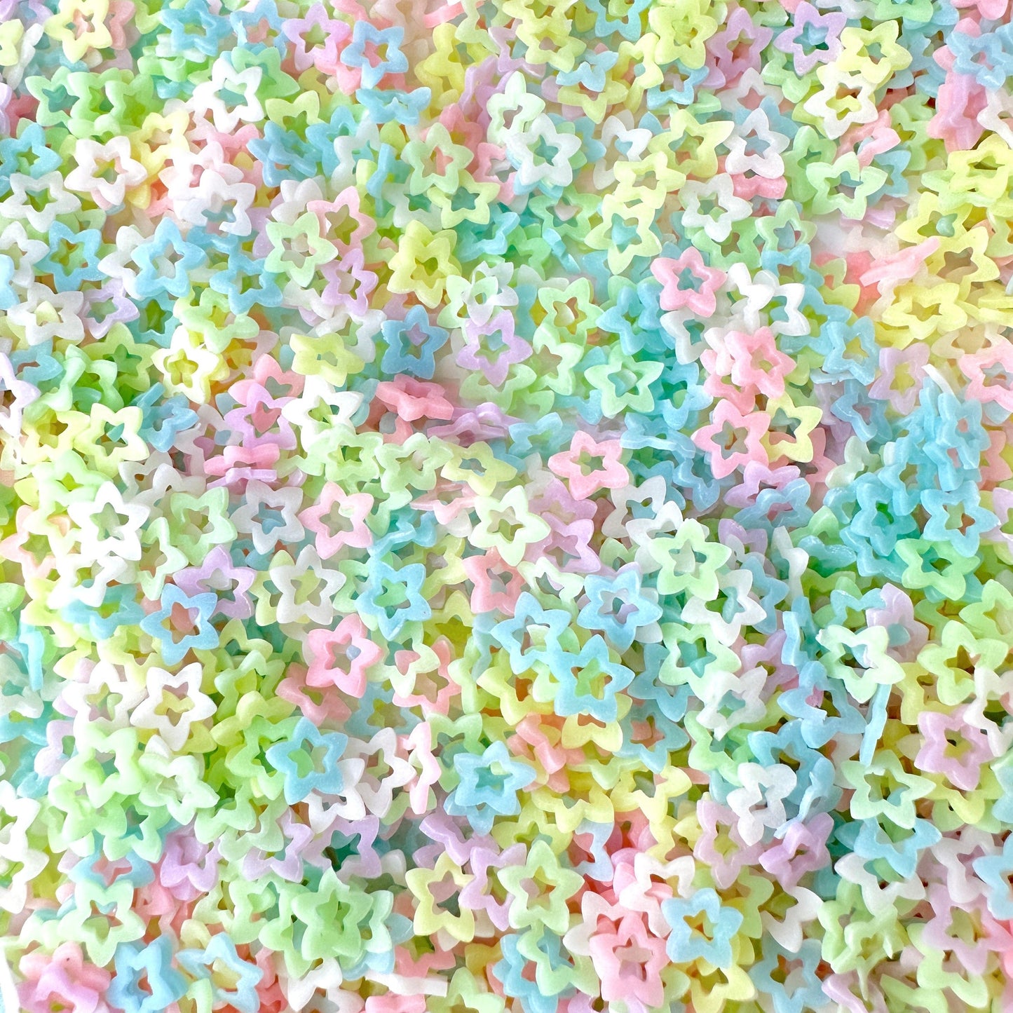 FAKE 8MM Glow-in-Dark Star Cutout Polymer Clay Sprinkle Mix (NOT EDIBLE) D2-02