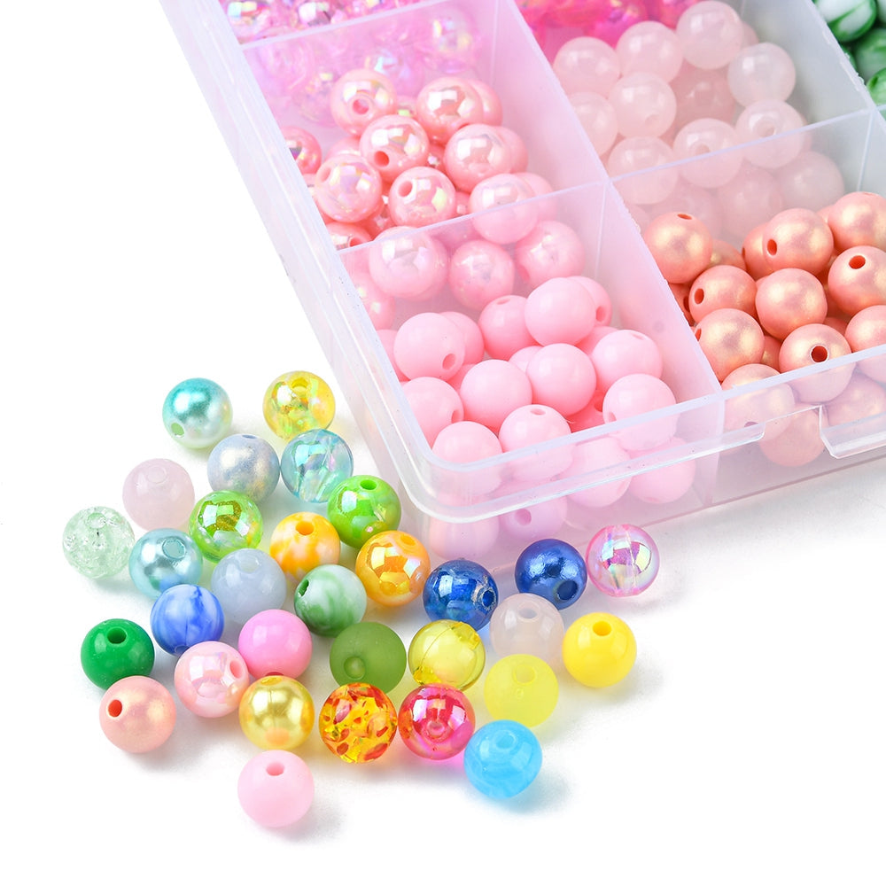 8MM ABS Acrylic Bead Kit with Crystal String (800 beads)