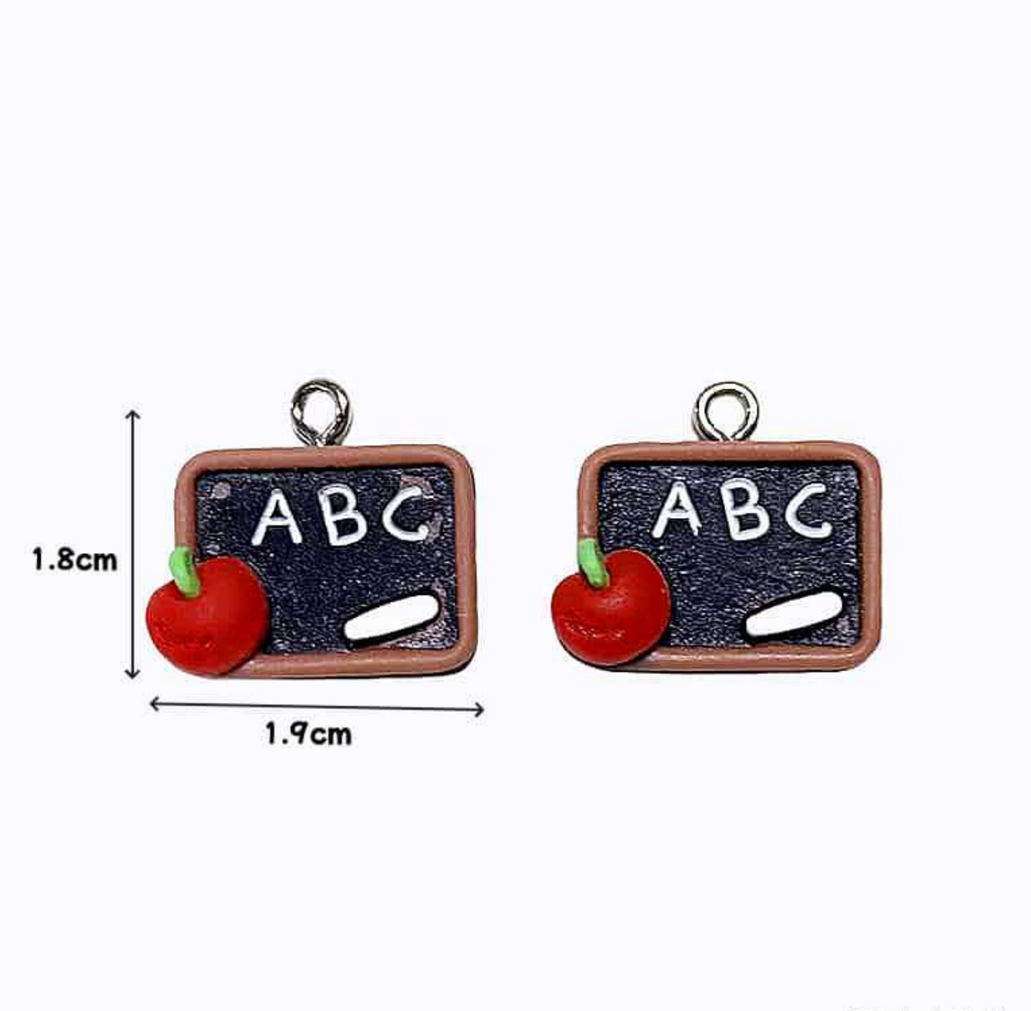 1.9cm x 1.8cm ABC Chalkboard, School Themed Charms