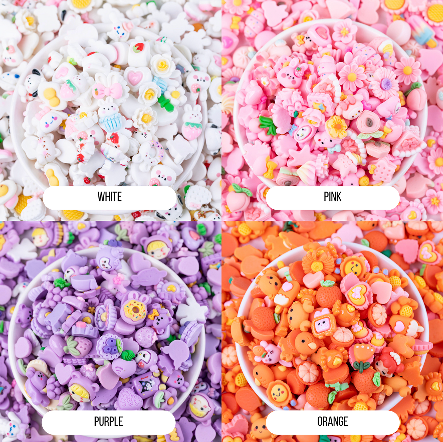 16MM-24MM Color Themed Characters and Animal Themed Flatback Cabochons