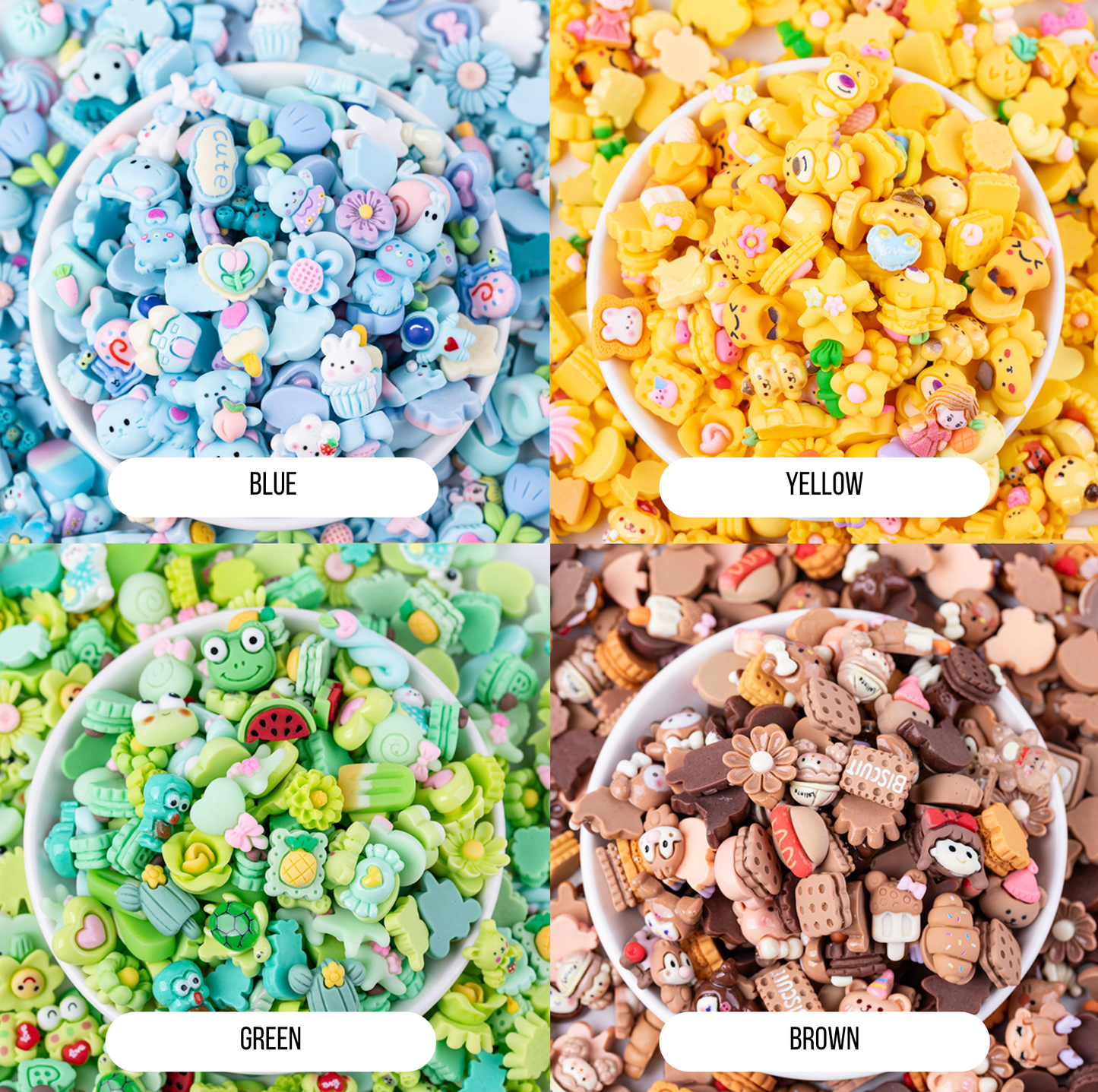 16MM-24MM Color Themed Characters and Animal Themed Flatback Cabochons