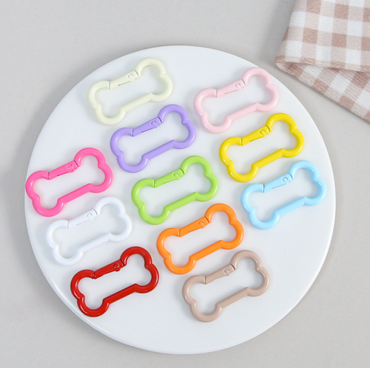 Pastel Spray Painted Metal Bone Shaped Key Rings (Color Choices Available)