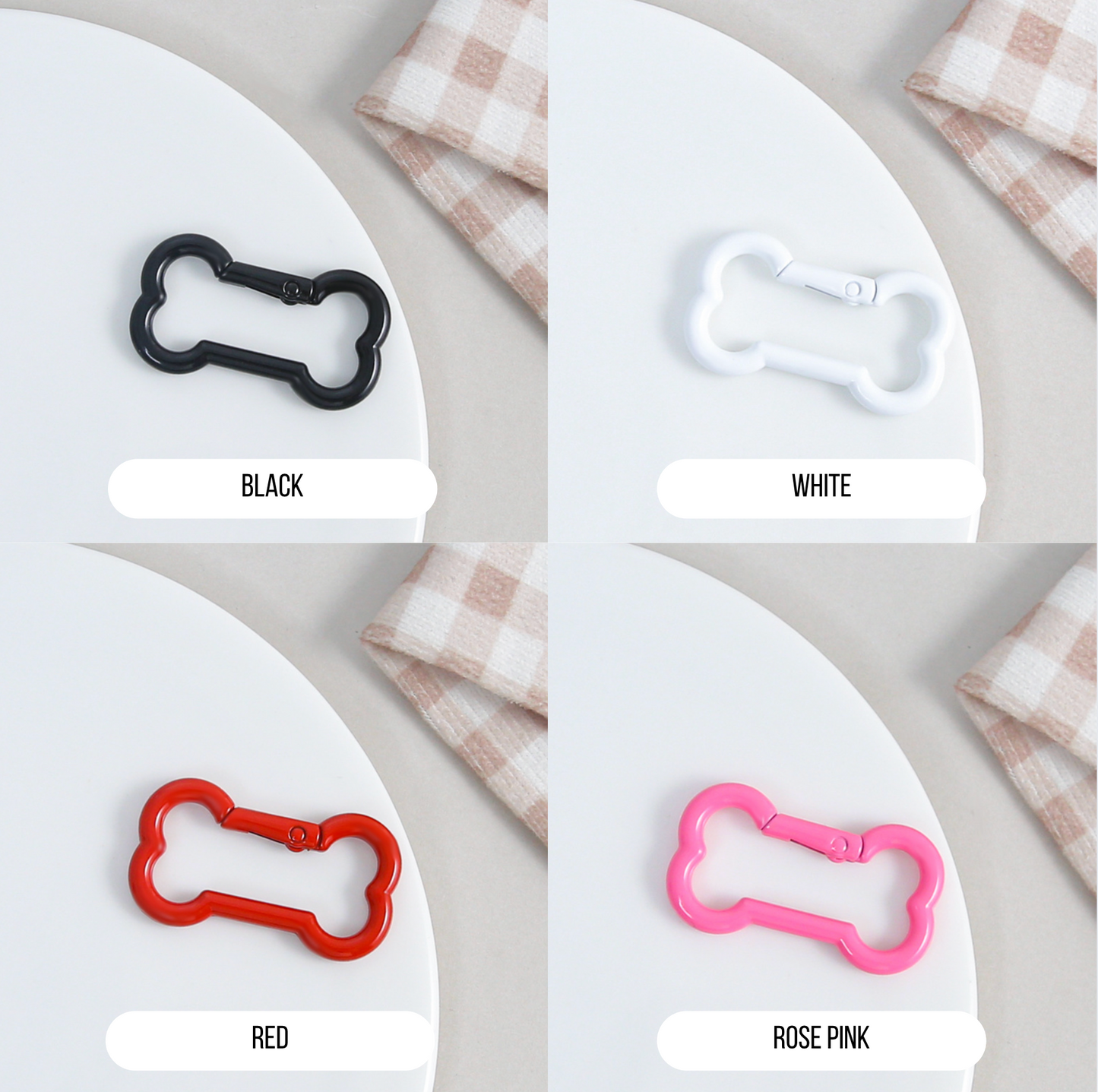 Pastel Spray Painted Metal Bone Shaped Key Rings (Color Choices Available)