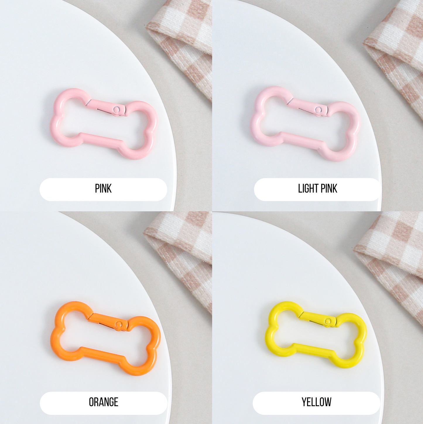 Pastel Spray Painted Metal Bone Shaped Key Rings (Color Choices Available)