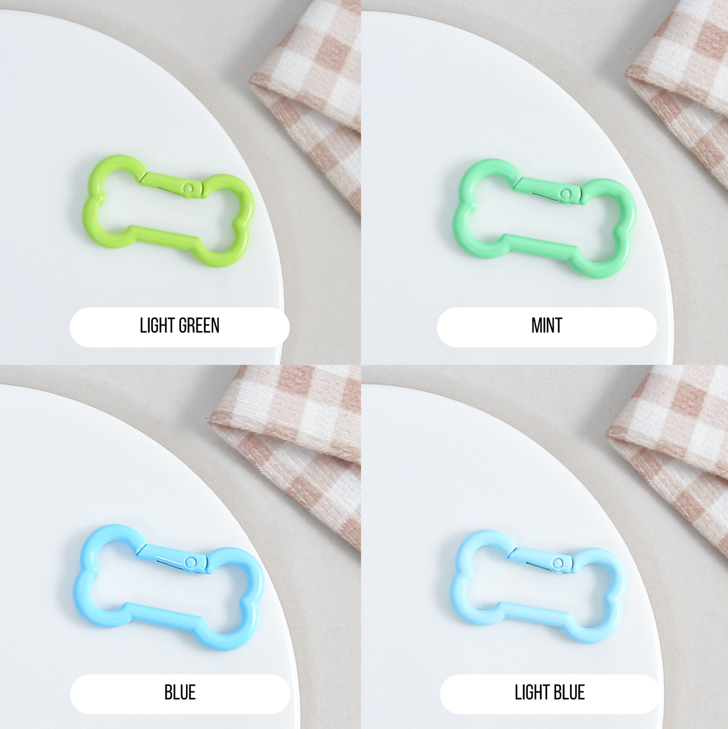Pastel Spray Painted Metal Bone Shaped Key Rings (Color Choices Available)