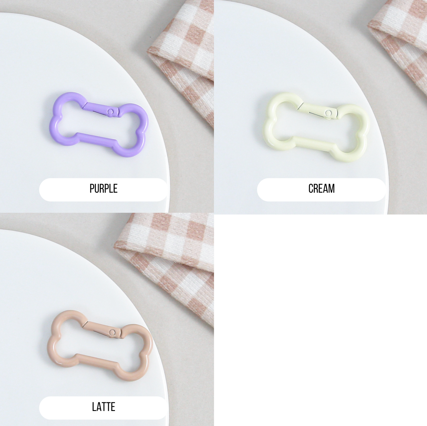 Pastel Spray Painted Metal Bone Shaped Key Rings (Color Choices Available)
