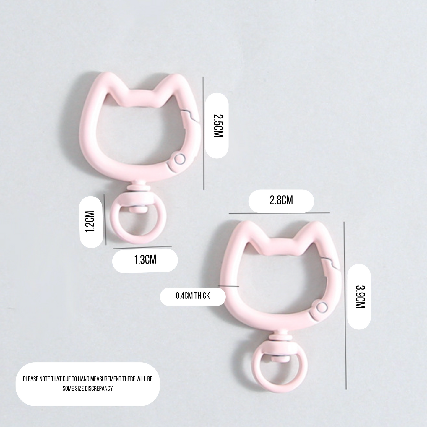 Pastel Spray Painted Metal Cat Head Shaped Key Rings (Color Choices Available)