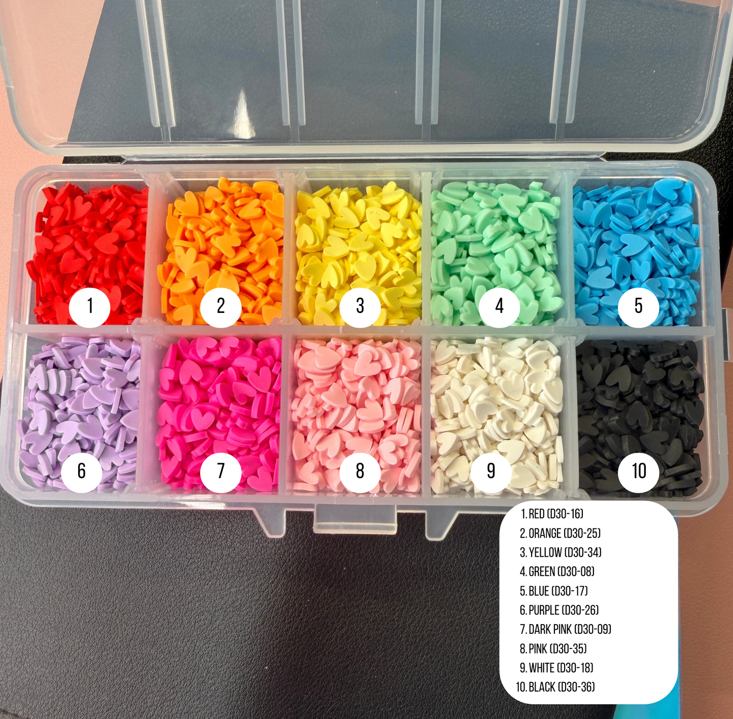 Rainbow Hearts Themed Polymer Clay Sprinkle Set/Box