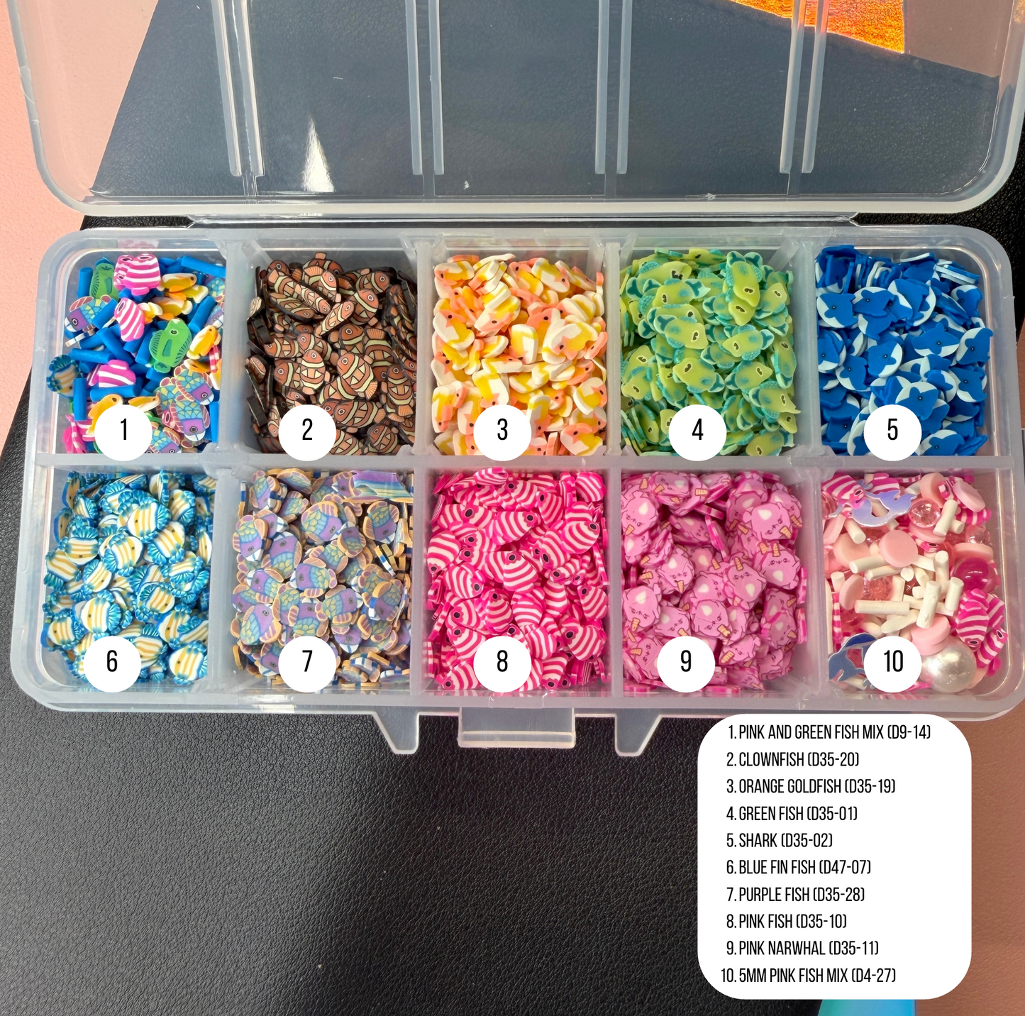 FAKE Fish Tank Themed Polymer Clay Sprinkle Set/Box