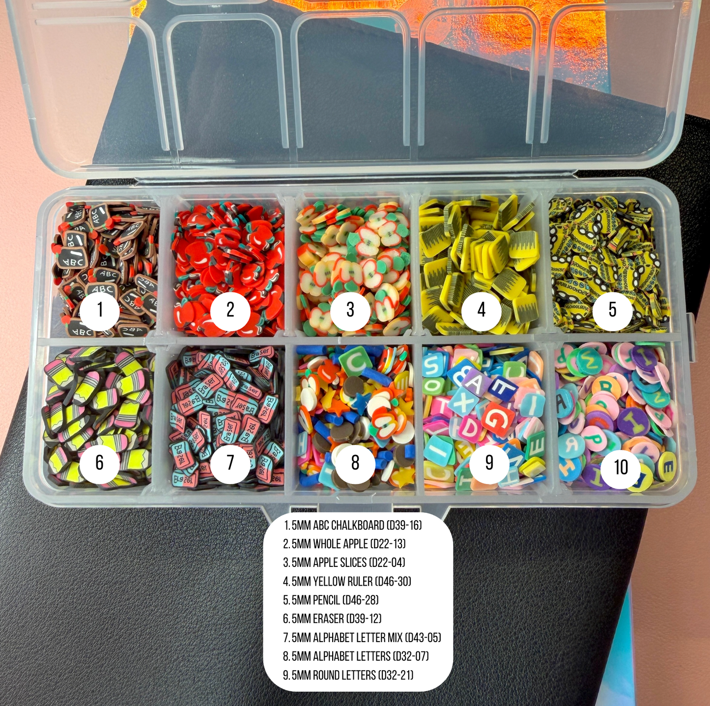 FAKE Teacher Themed Polymer Clay Sprinkle Set/Box