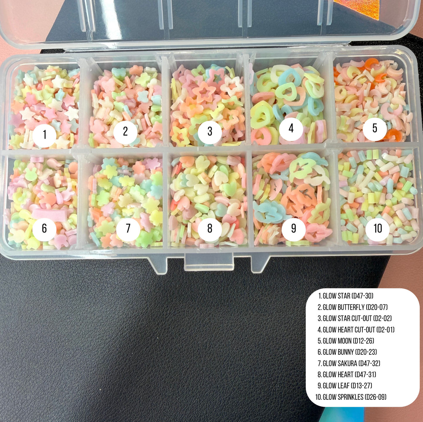 Glow-In-Dark Themed Polymer Clay Sprinkle Set/Box