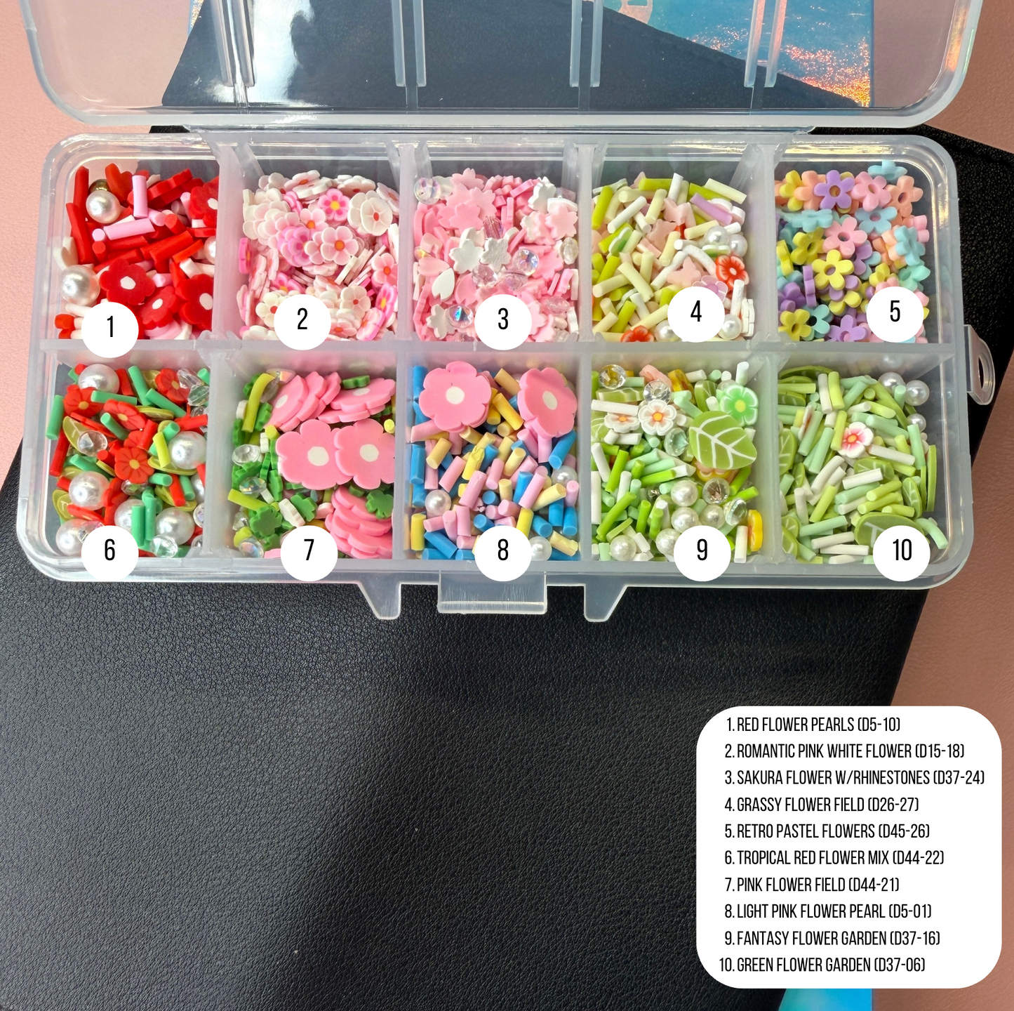 Flower Fields Themed Polymer Clay Sprinkle Set/Box