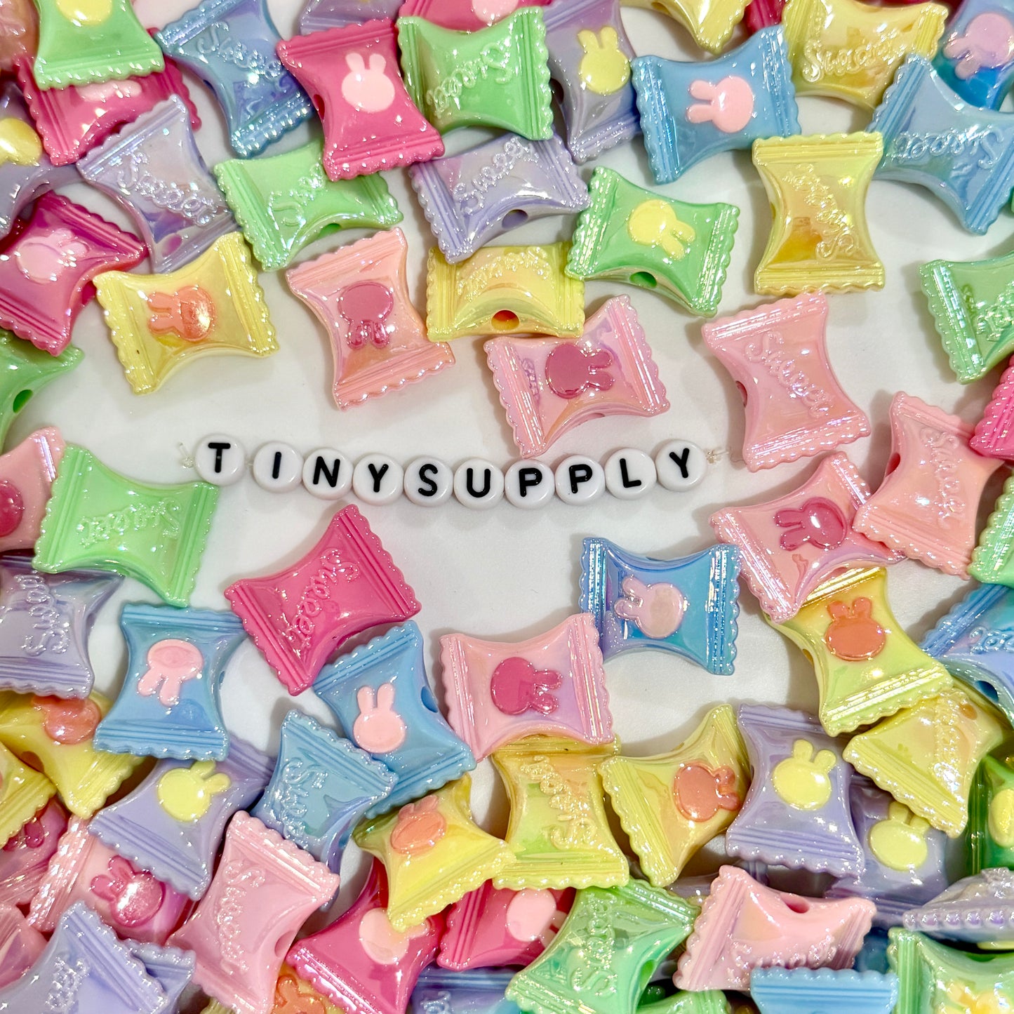 Chunky Two-Toned UV Plated Bunny Head Candy Bead (21.5x17x9.5mm)
