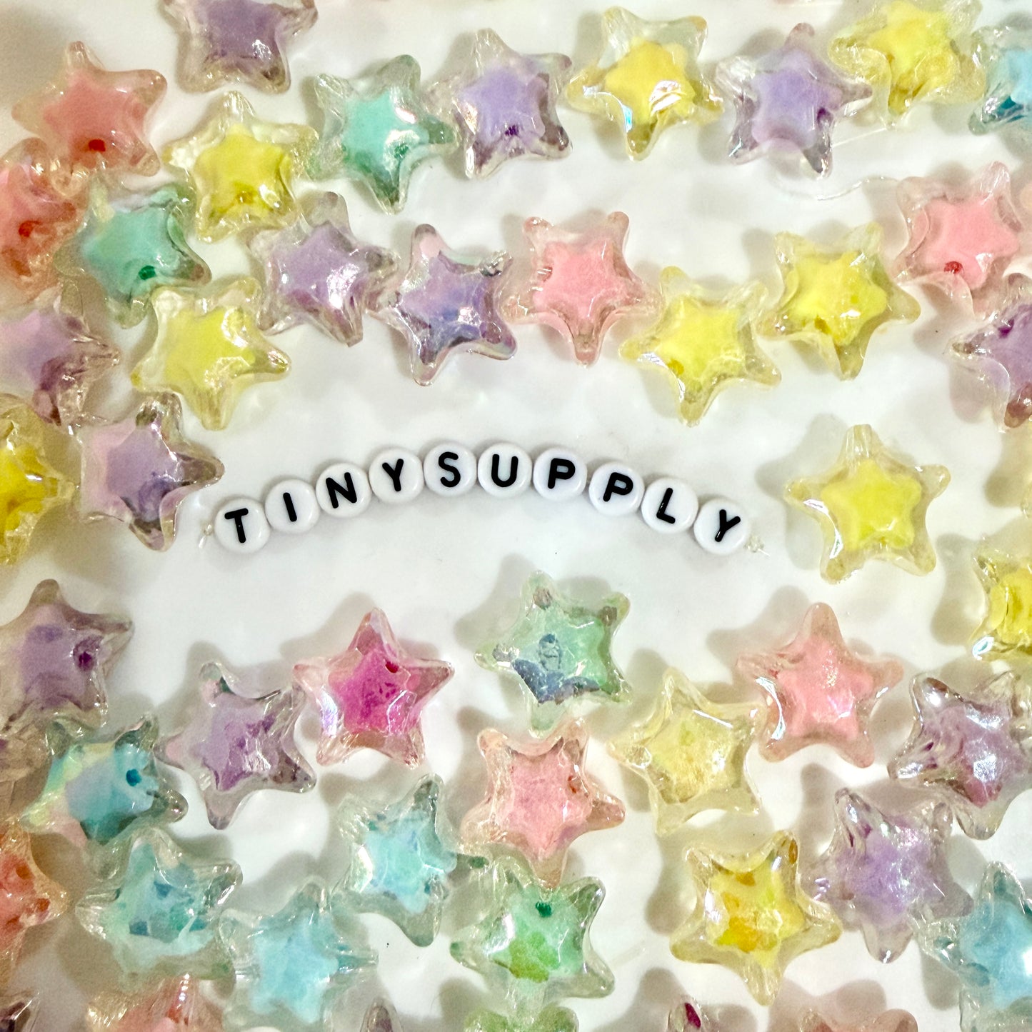 Chunky 19MM AB Acrylic Rainbow Star Beads