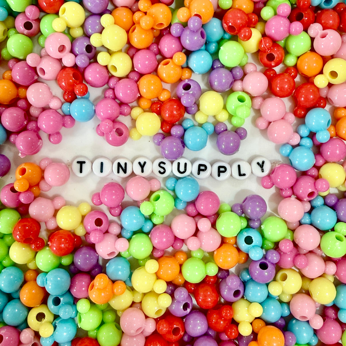 BULK 10MM Mouse Head Acrylic Beads, Crafting Supplies