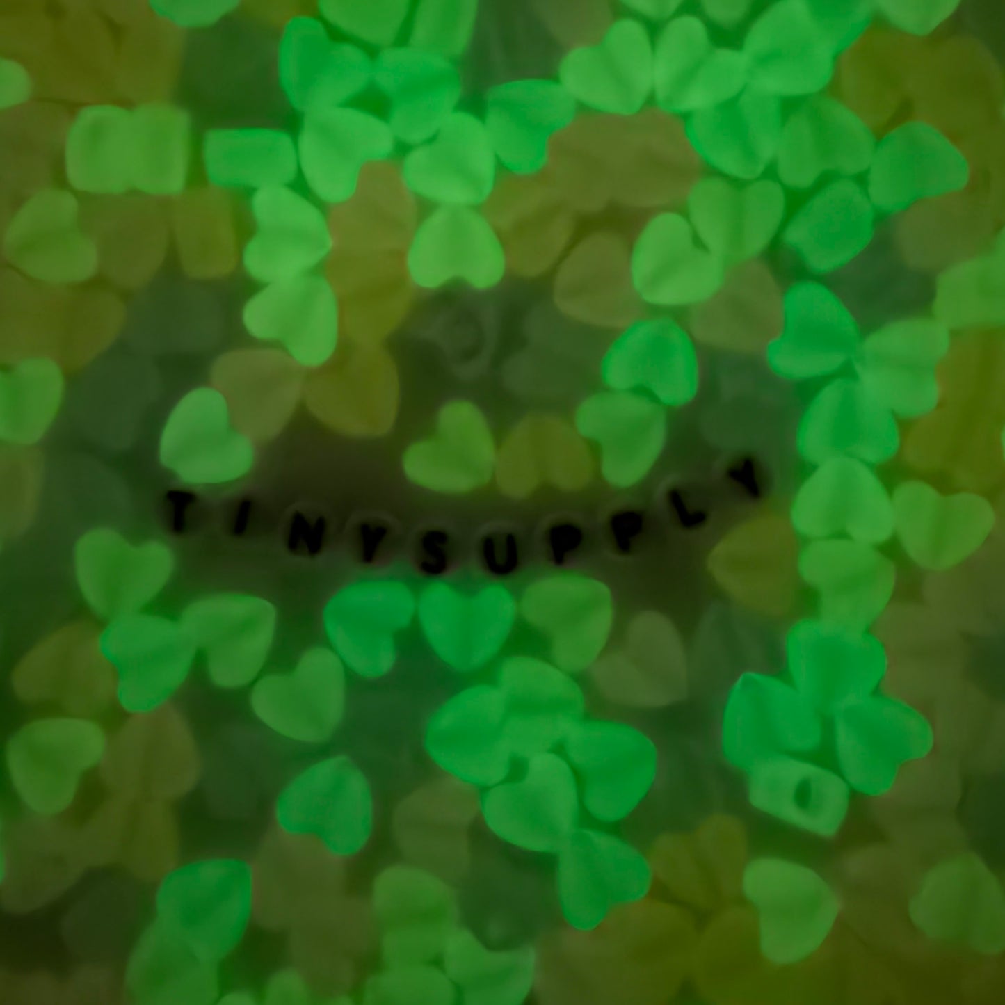 BULK 8.5MM Glow-in-the-dark Heart Shaped Acrylic Spacer Beads