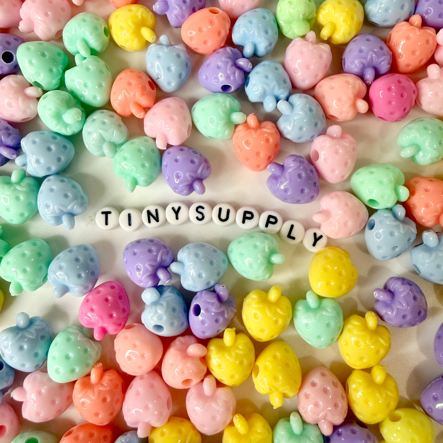 Chunky 19MM Pastel Colored Acrylic Strawberry Bead