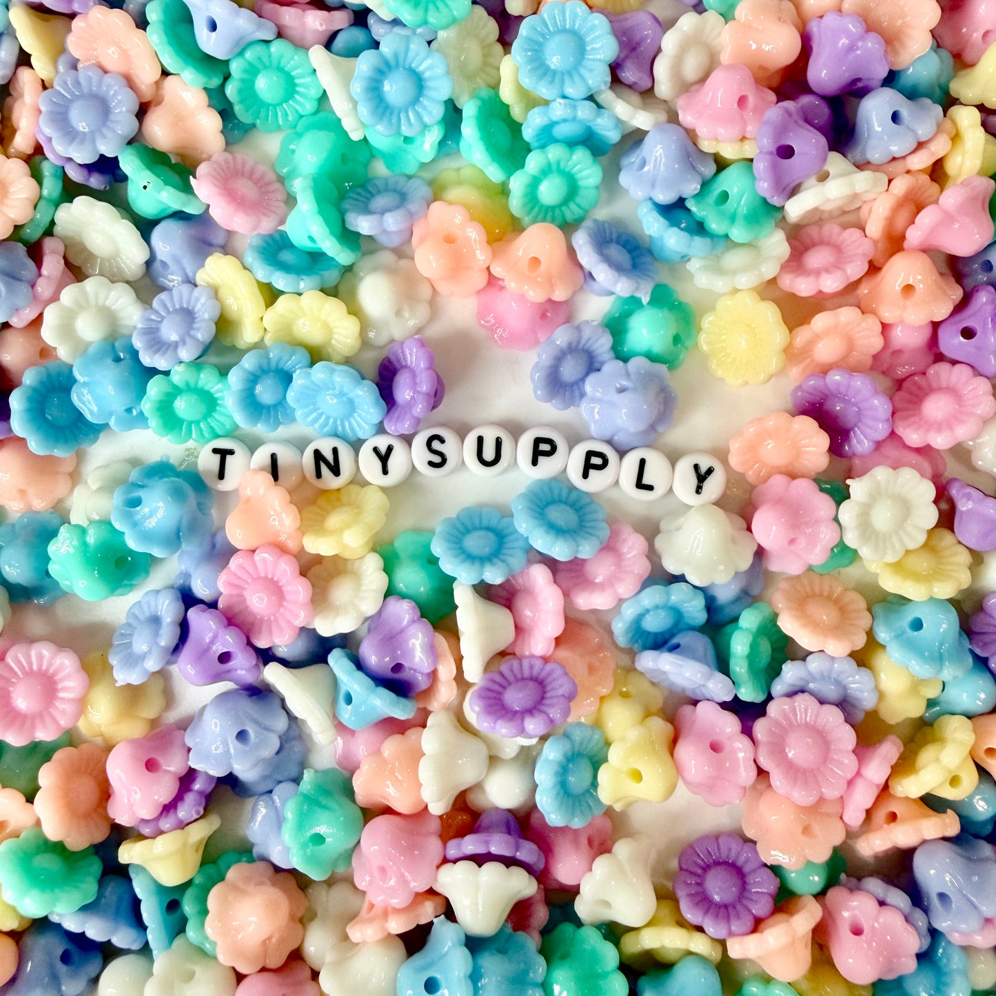 12MM Pastel Acrylic Flower Bud Spacer Beads