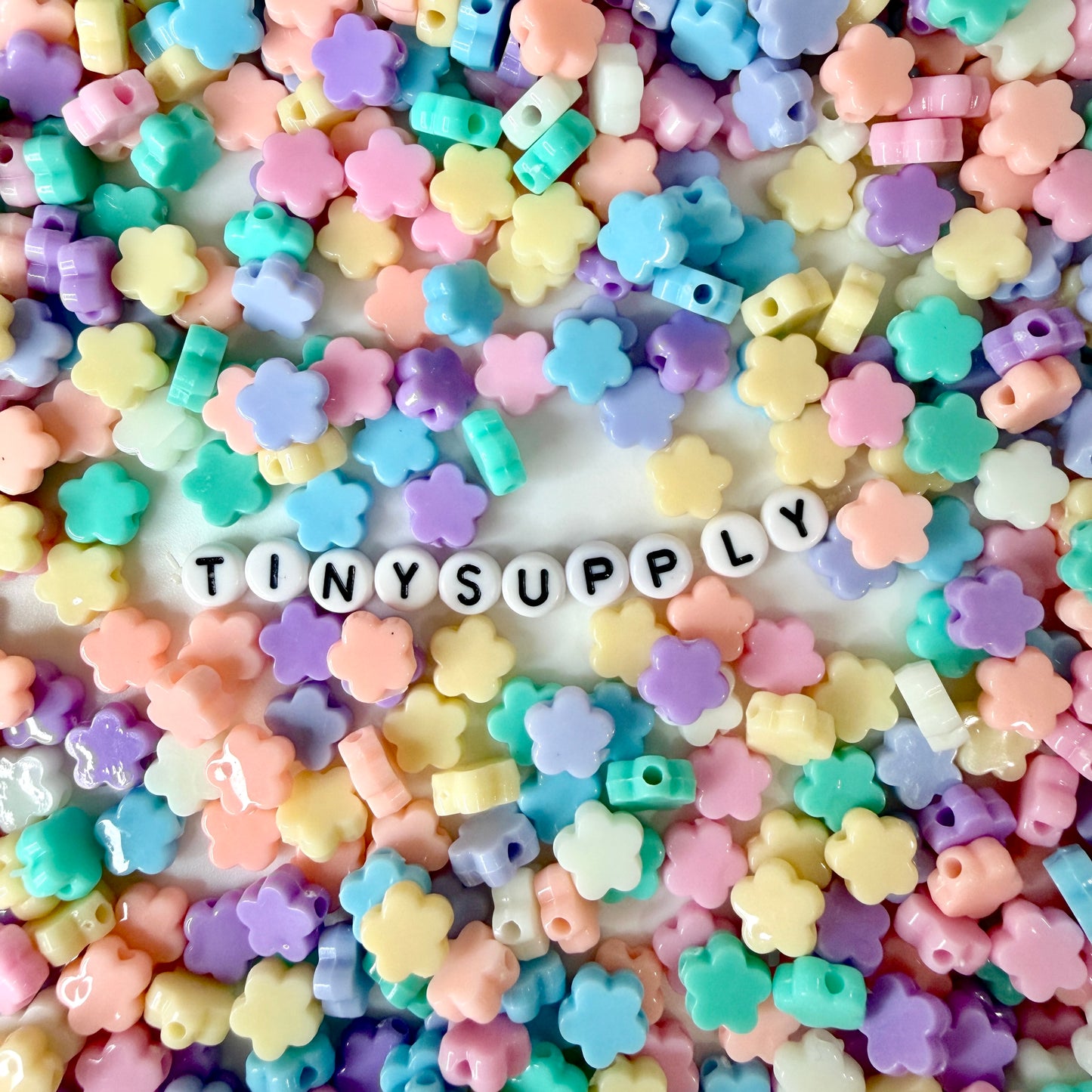 9MM Pastel Acrylic Flower Spacer Beads
