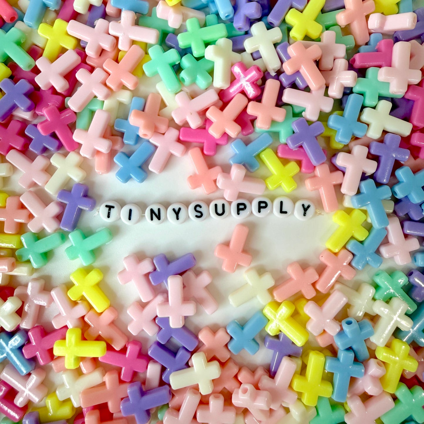 Chunky 17MM Pastel Acrylic Cross Spacer Beads
