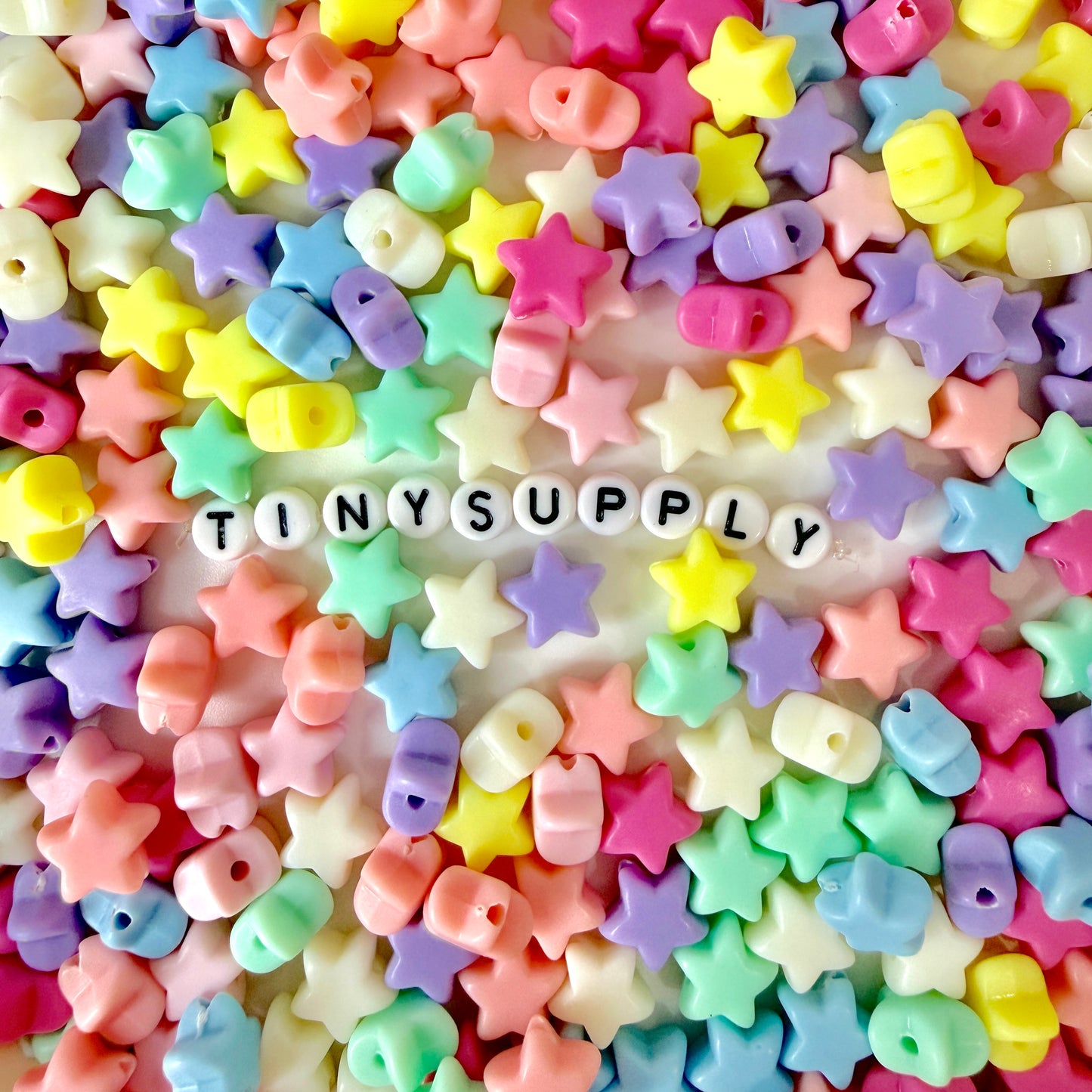 11MM Matte Pastel Acrylic Star Spacer Beads