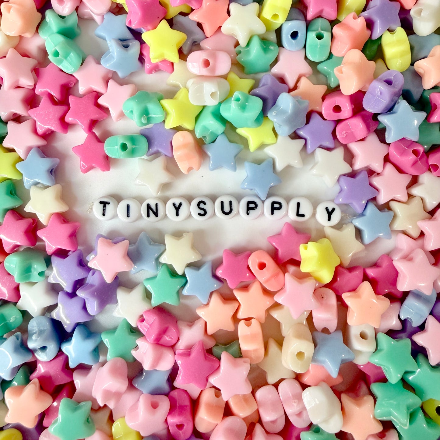 11MM Pastel Acrylic Star Spacer Beads