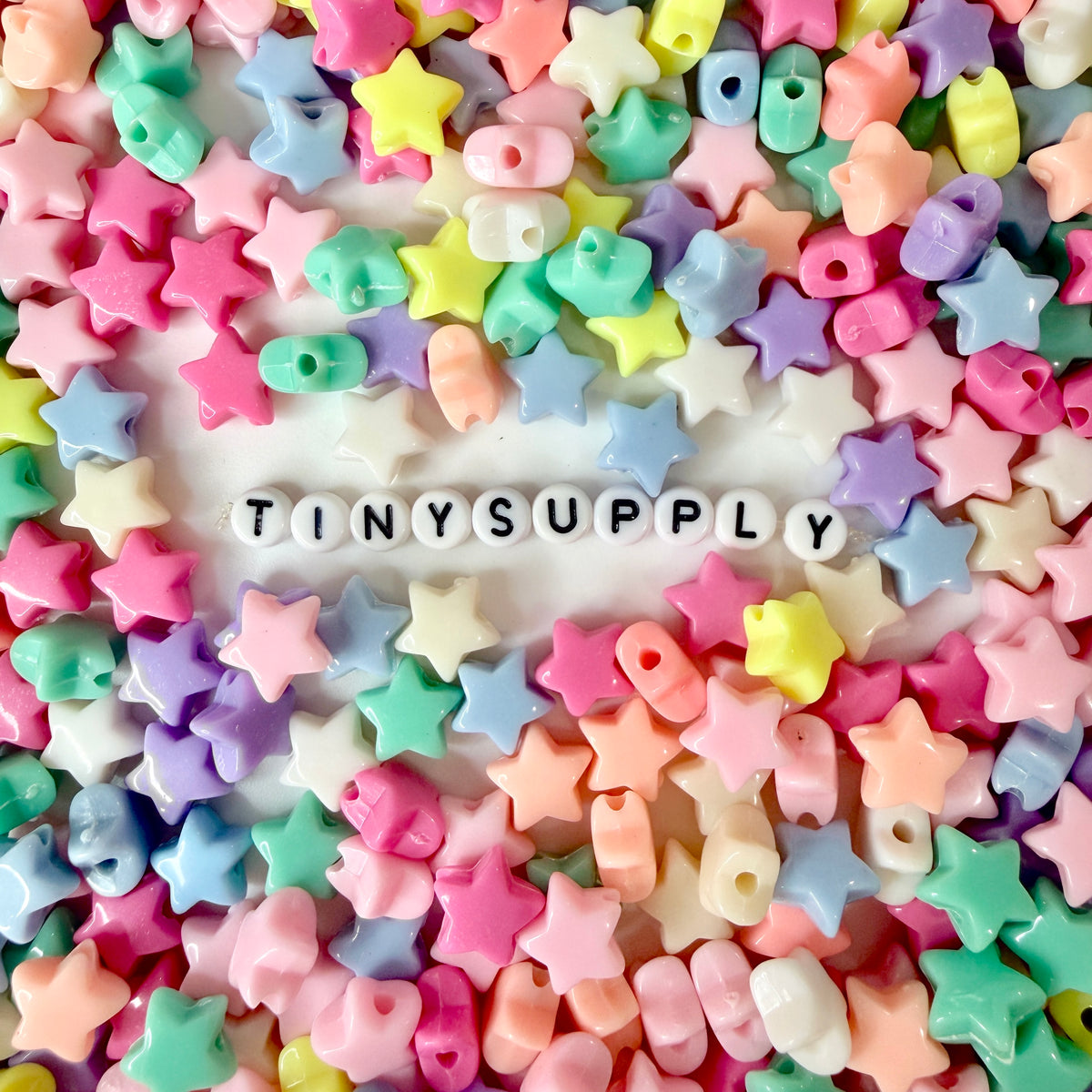 11MM Pastel Acrylic Star Spacer Beads