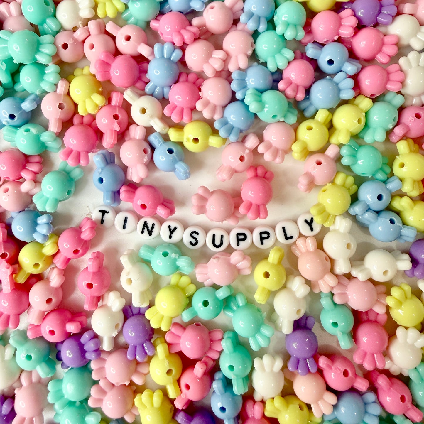 8.5MM x 16.5MM Rainbow Retro-Themed Wrapped Candy Beads