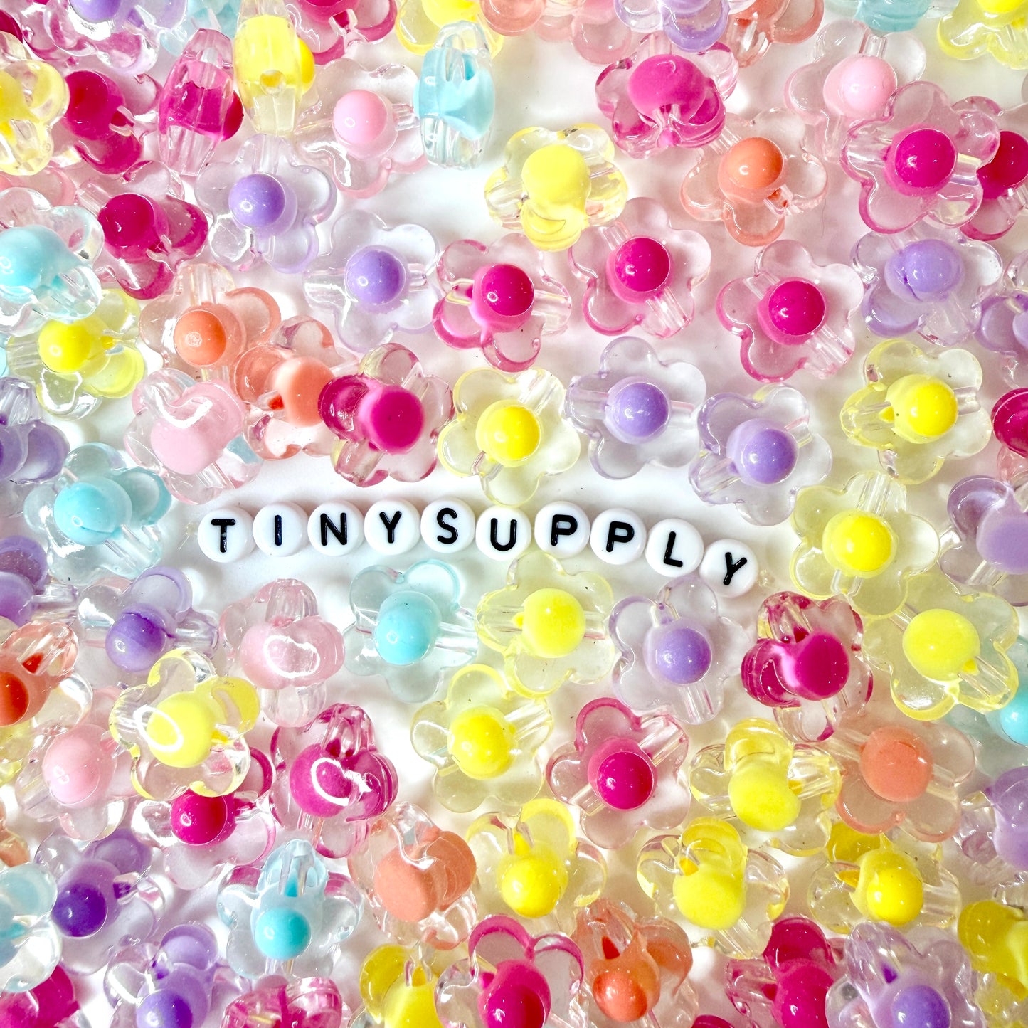 CHUNKY 17MM 5-Petal Flower Shaped Acrylic Spacer Beads