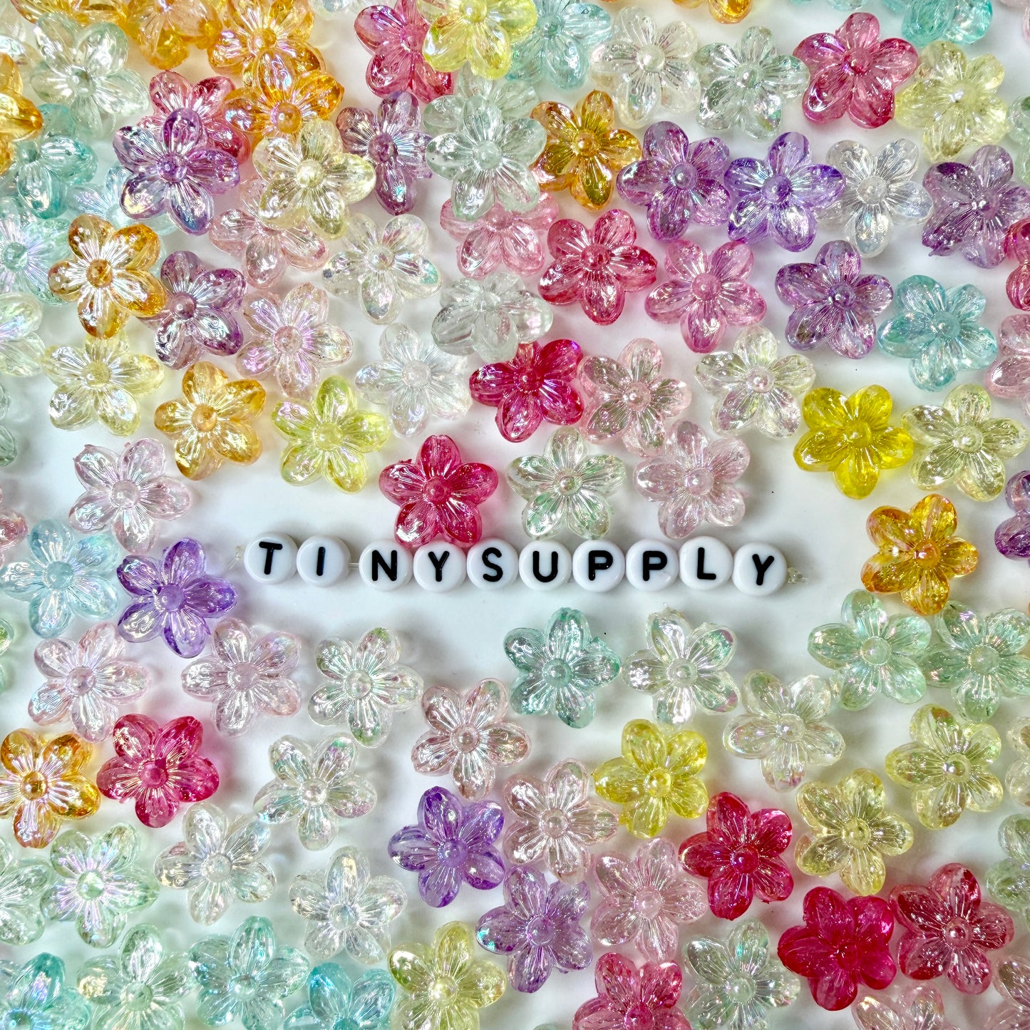 Chunky 15.5MM Mixed Color AB Transparent Sakura Flower Acrylic Beads