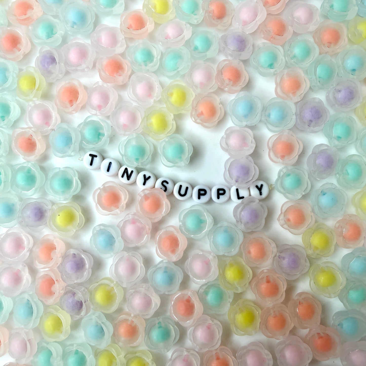 Chunky 13MM Frosted Flower Shaped Acrylic Spacer Beads