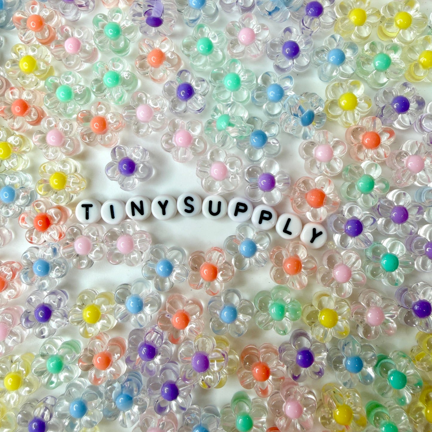 12MM AB Transparent Acrylic Flower Beads
