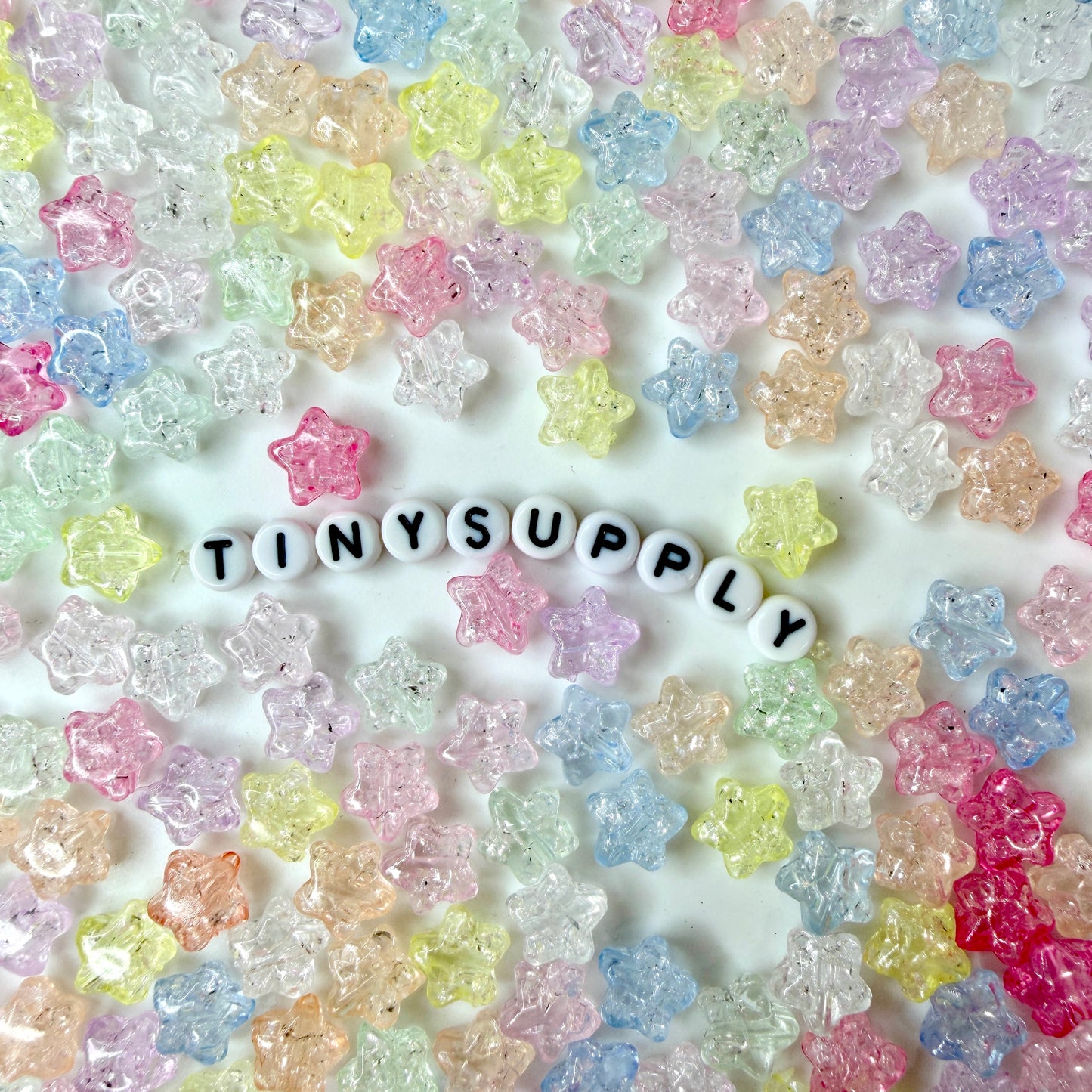 10MM Pastel Sparkle Candy-Colored Acrylic Star Bead