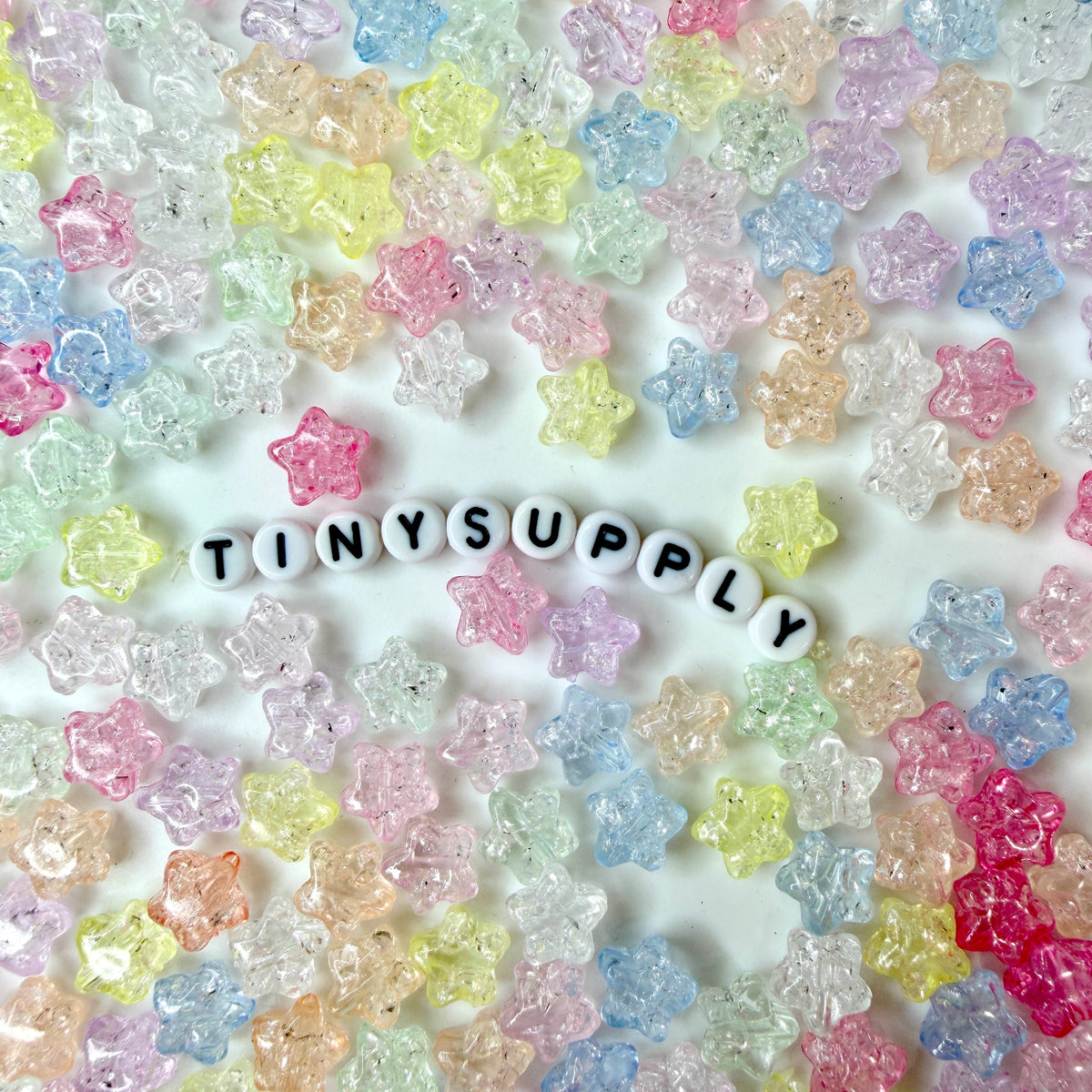 10MM Pastel Sparkle Candy-Colored Acrylic Star Bead