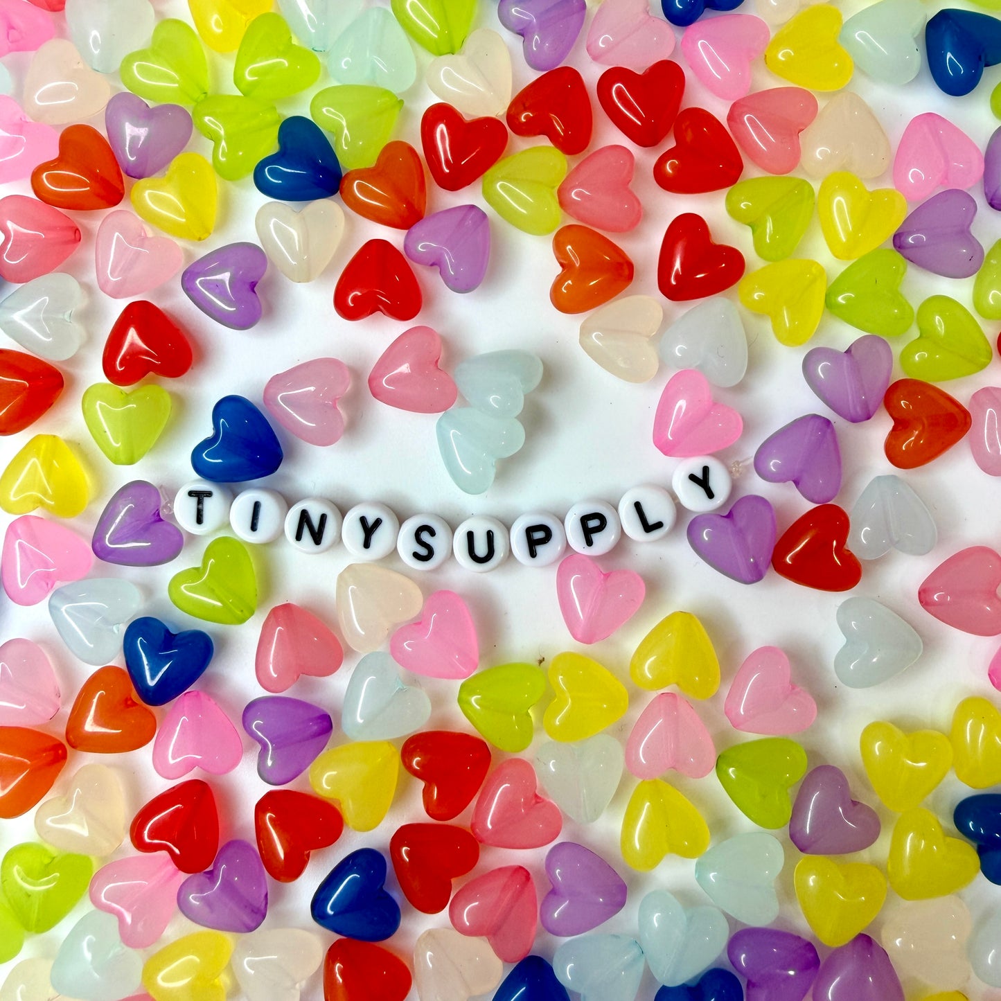 10MM Mixed Jelly Color Candy Heart Shaped Acrylic Bead